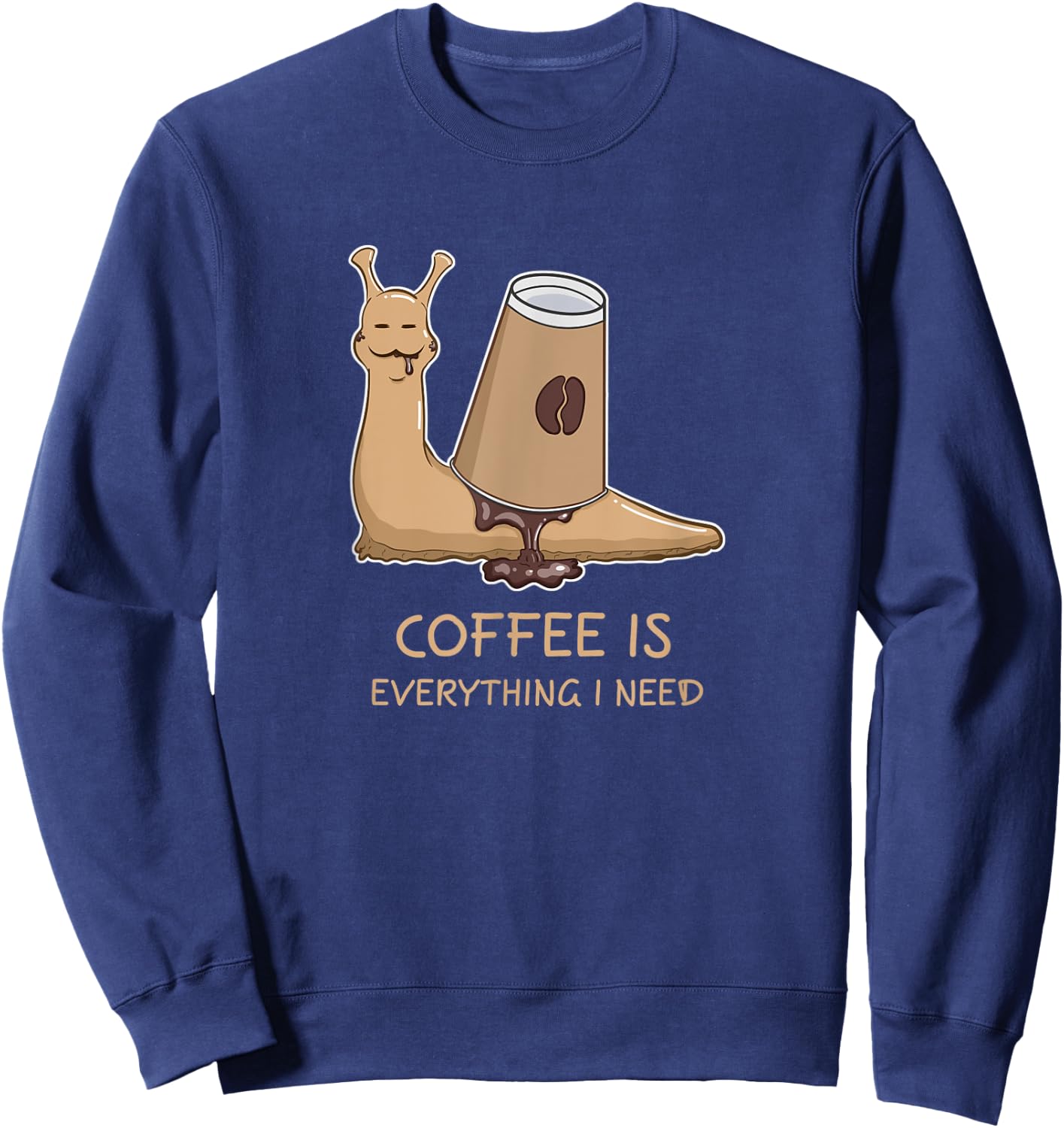 Coffee Cup Agate Snail Shell Pet Animal Funny Apparel Sweatshirt - Sweatshirt | Navy