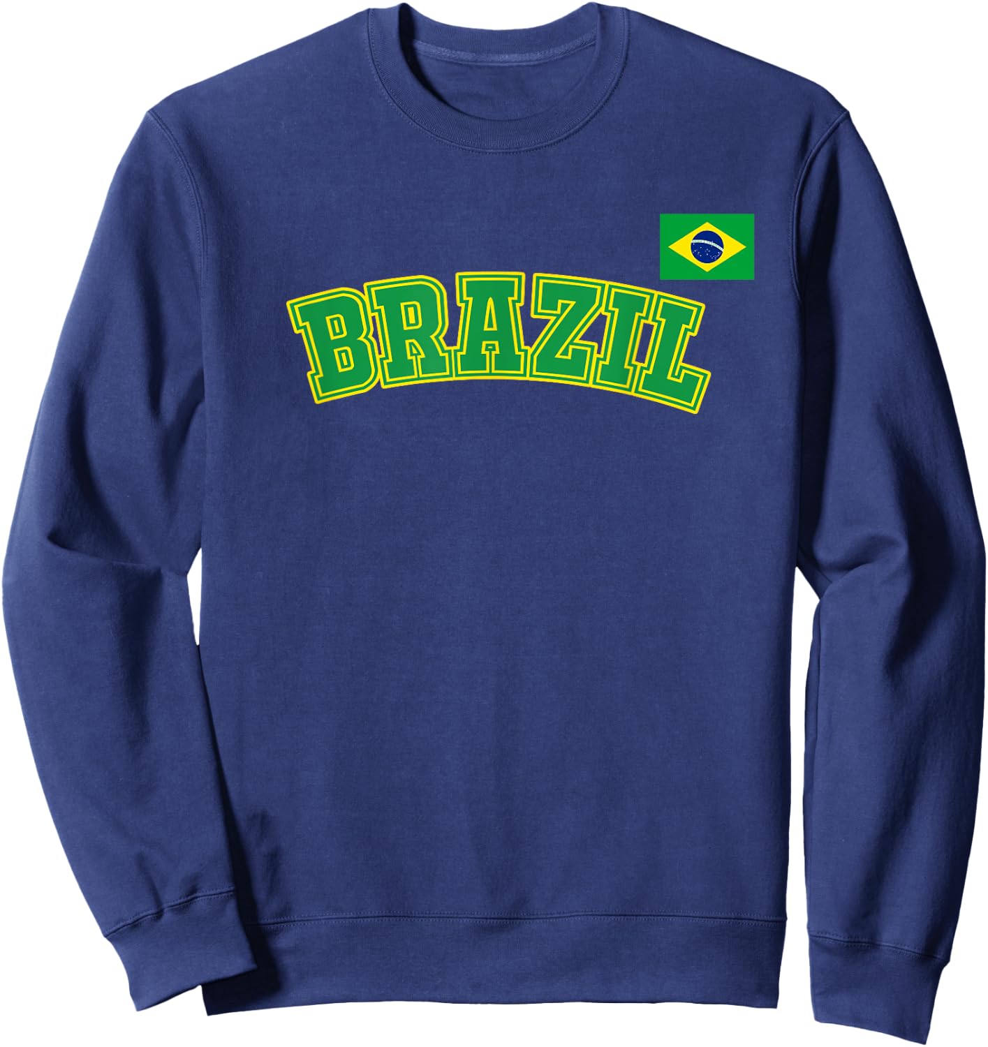 Brazil T Shirt Women Men Kids Brasil Brazilian Flag Sweatshirt - Sweatshirt | Navy