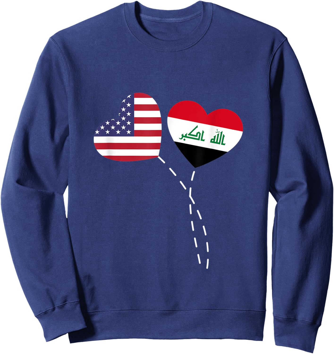 Loving USA Iraq Flag Heart Iraqi Americans Love Sweatshirt - Sweatshirt | Navy