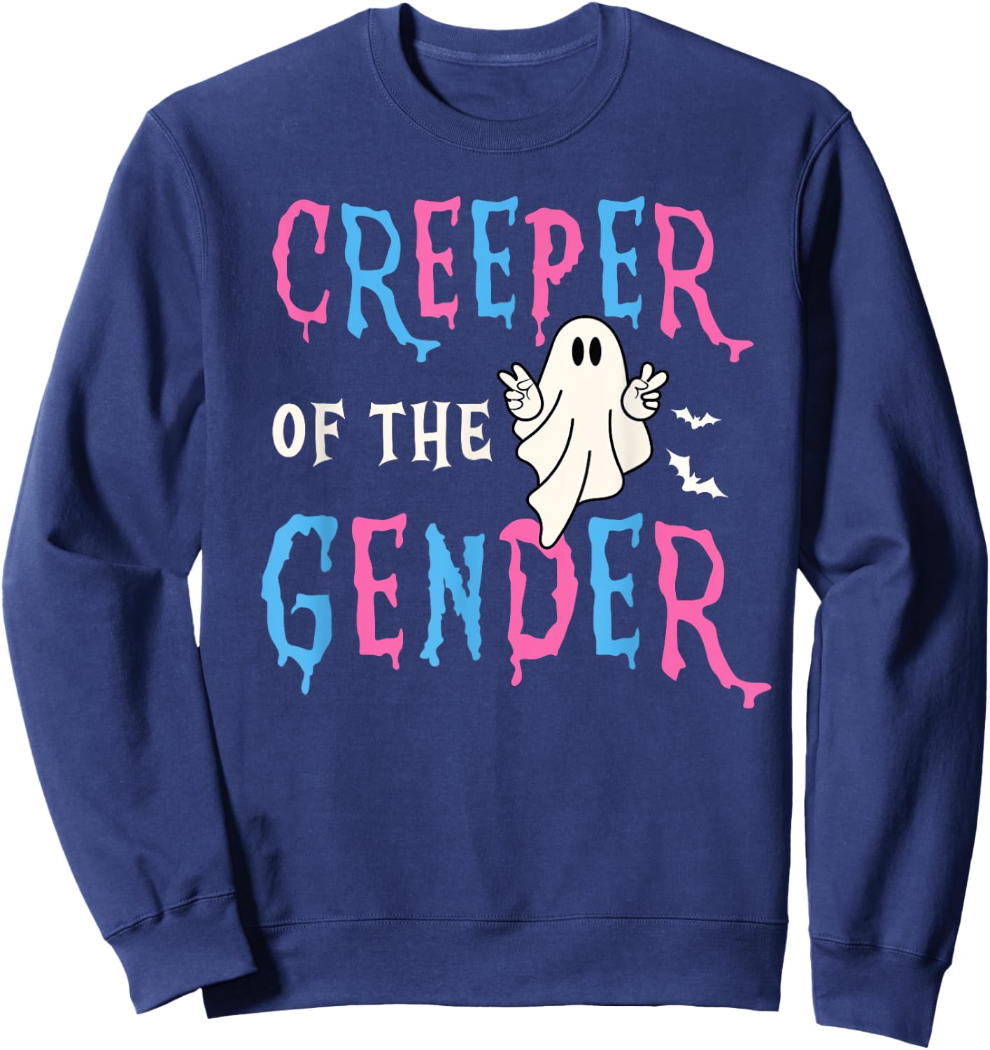 Keeper of Gender Halloween Funny Creeper Gender Reveal Party Sweatshirt - Sweatshirt | Navy