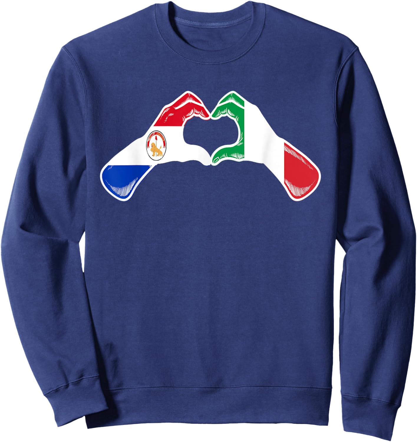 Paraguay Italy Flag - Paraguayan Italian Heart Sweatshirt - Sweatshirt | Navy