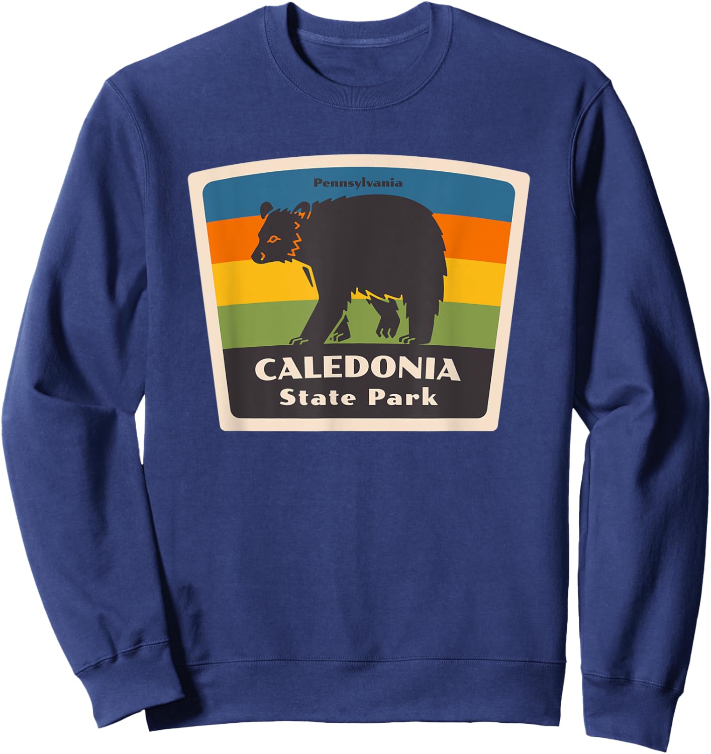 Retro Caledonia State Park Pennsylvania Bear PA Souvenir Sweatshirt - Sweatshirt | Navy