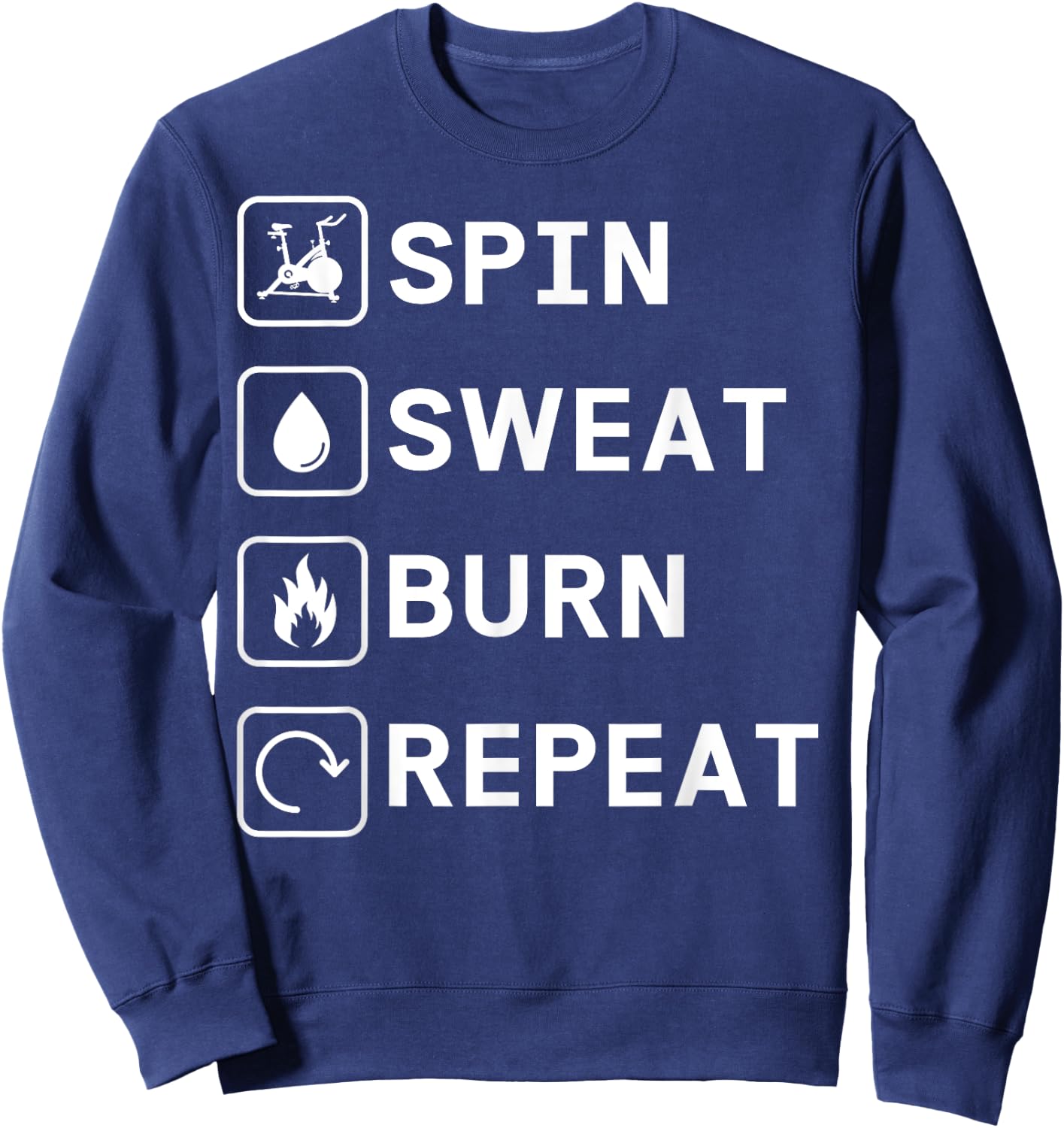 Spinning Class Spin sweat burn repeat Spin Sweatshirt - Sweatshirt | Navy