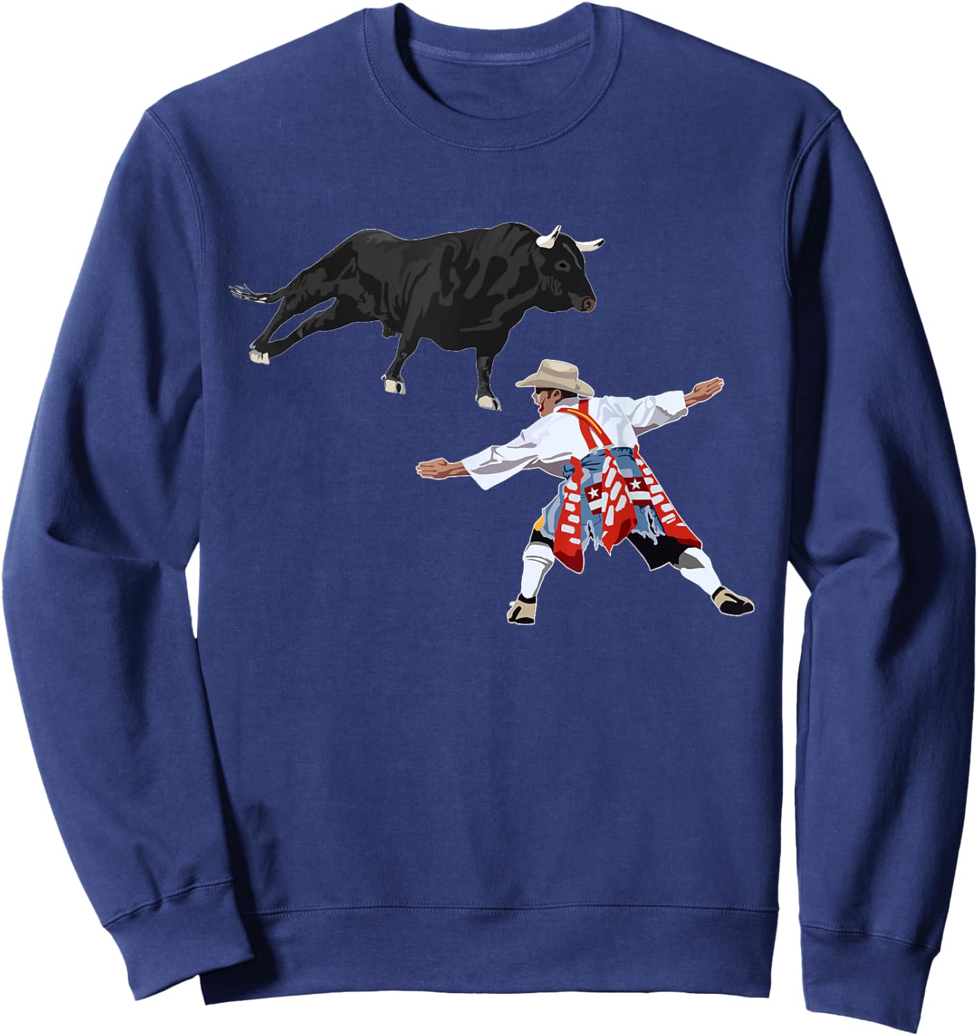 Rodeo Clown Funny Bull Fighting Lover Gag Bullfighter Outfit Sweatshirt - Sweatshirt | Navy