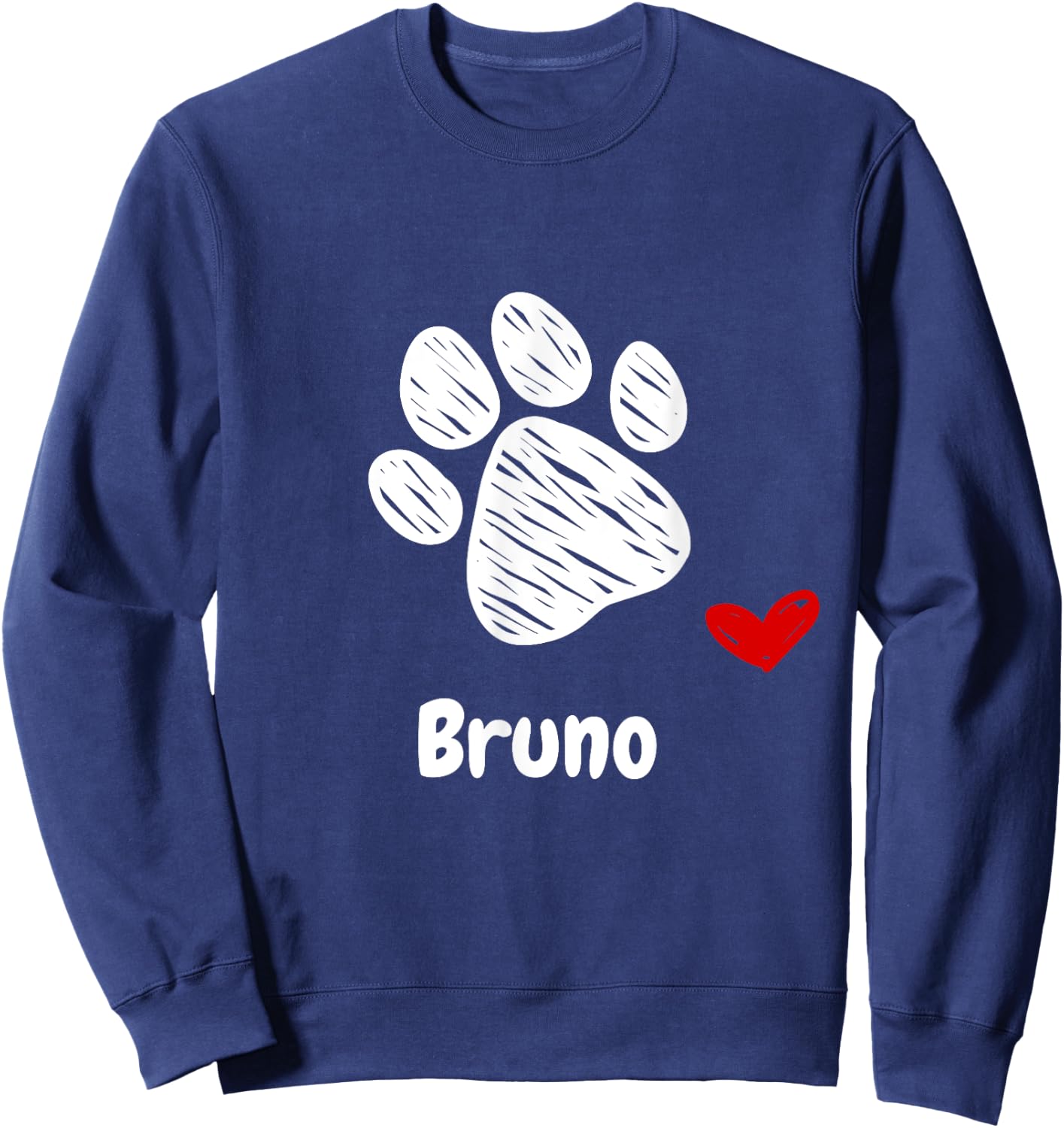 Bruno Dog Paw Best Puppy Dog Named Bruno Dog Lover Men Women Girls Kids Sweatshirt - Sweatshirt | Navy