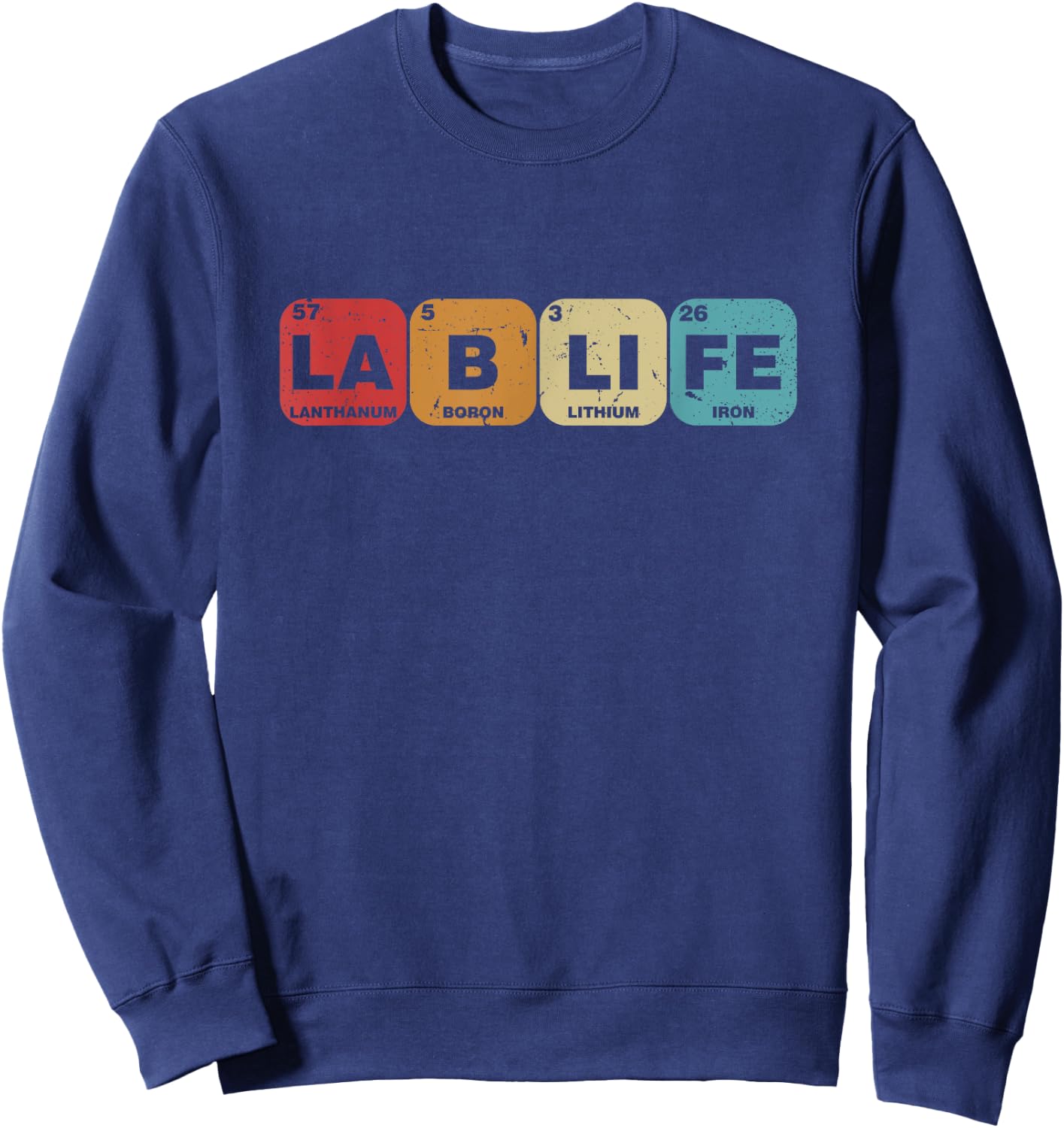 Lab-Life Laboratory Research Lab Rat Periodic Element Table Sweatshirt - Sweatshirt | Navy