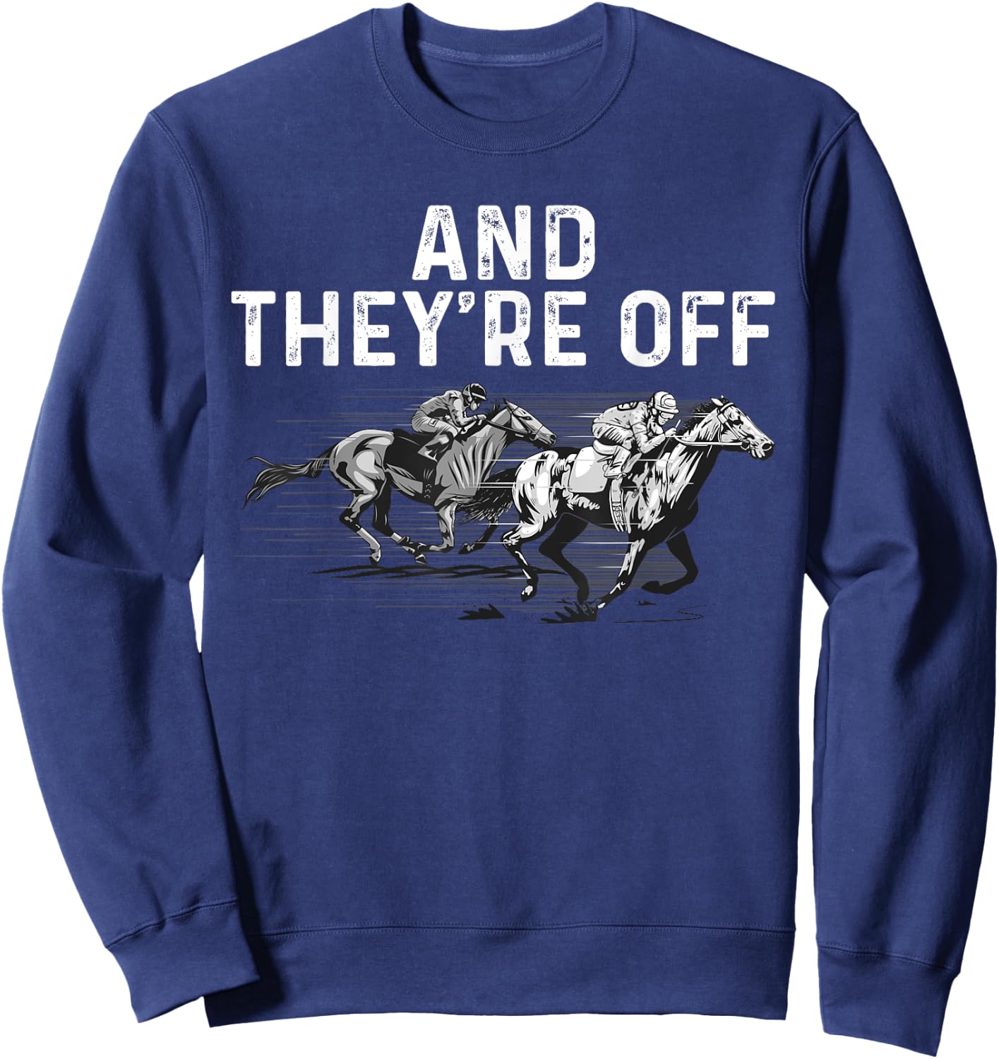 Funny Horse Racing Design Women Kid Horse Race Lover Sweatshirt - Sweatshirt | Navy