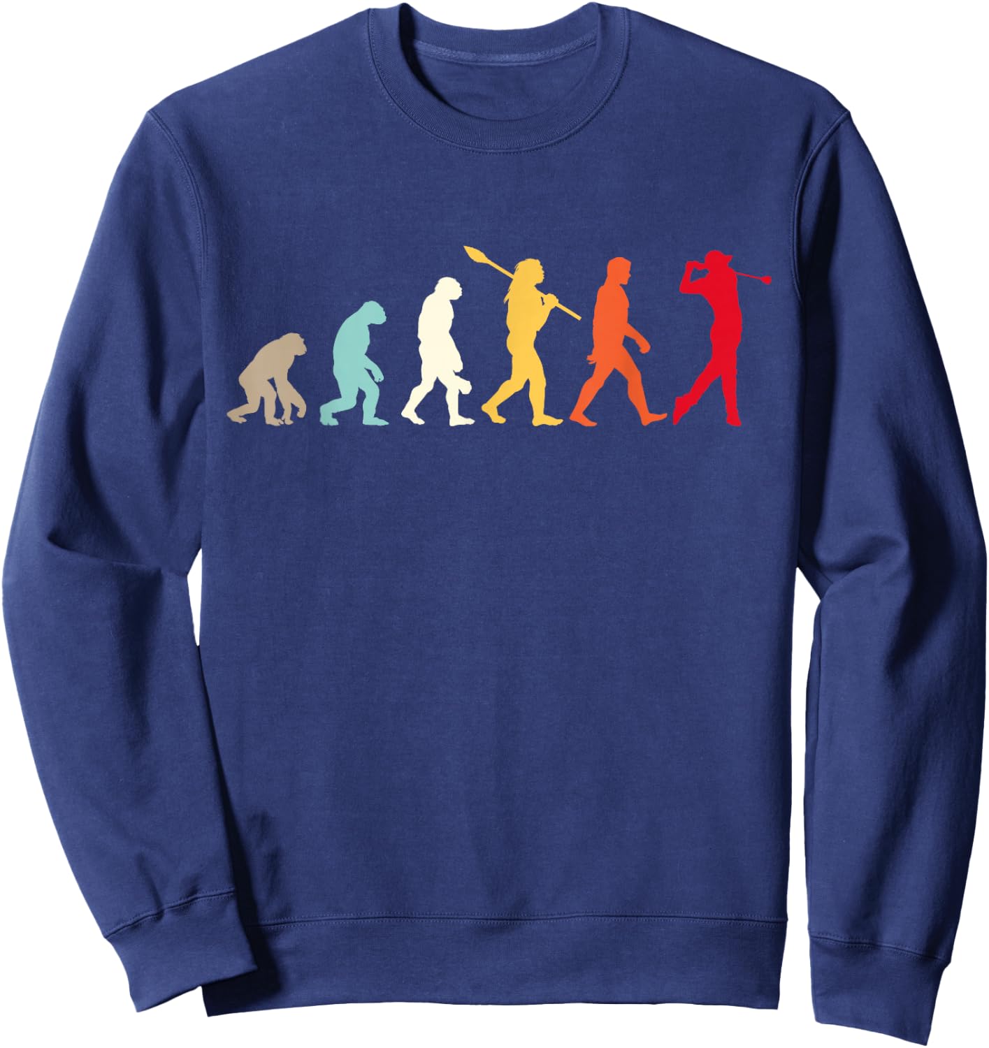 Retro Vintage Golfer Golf Player Lover Funny Golf Evolution Sweatshirt - Sweatshirt | Navy