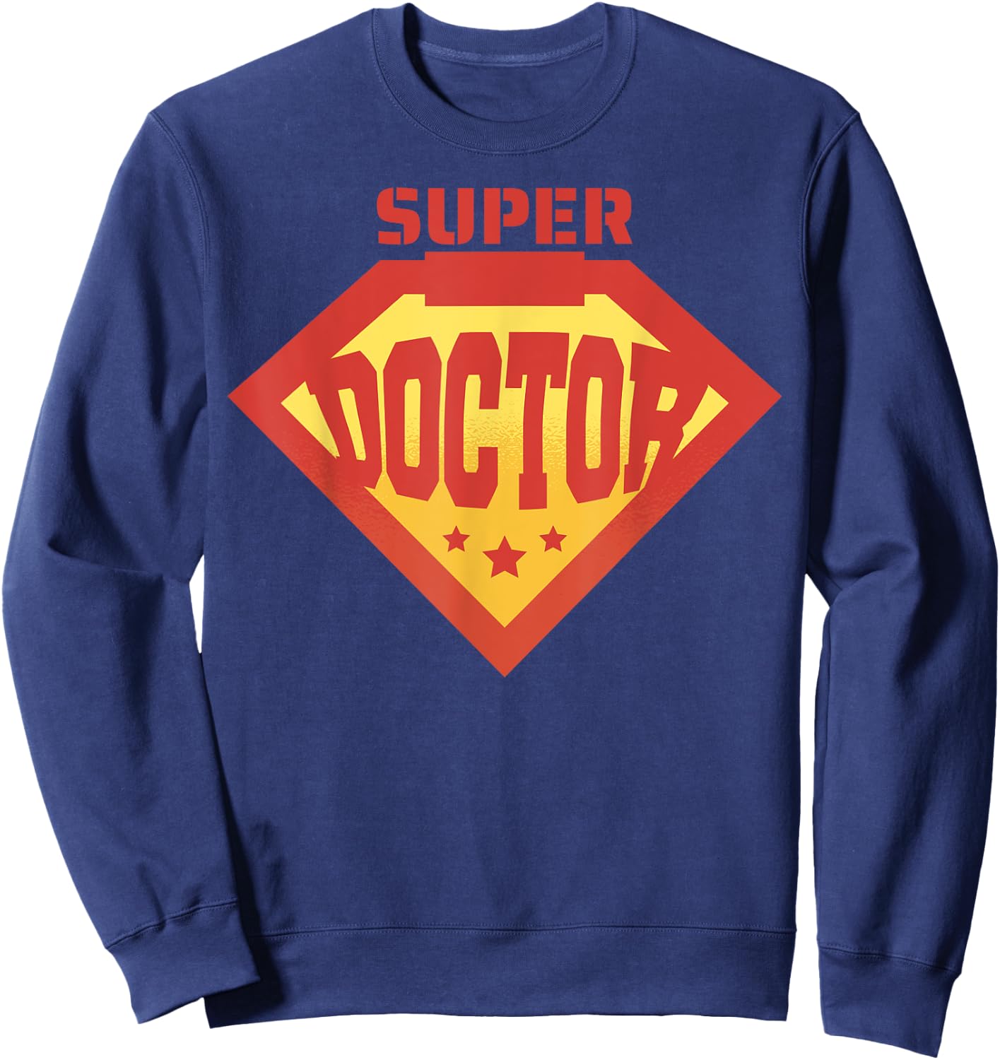 Super doctor badge on the chest Physician Sweatshirt - Sweatshirt | Navy