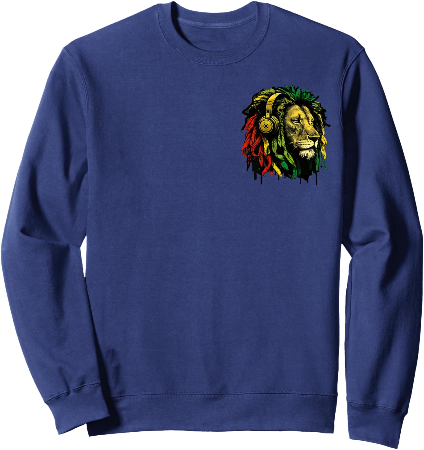 Rasta Reggae Lion Of Judah Jamaican Pride Rastafari Roots Sweatshirt - Sweatshirt | Navy