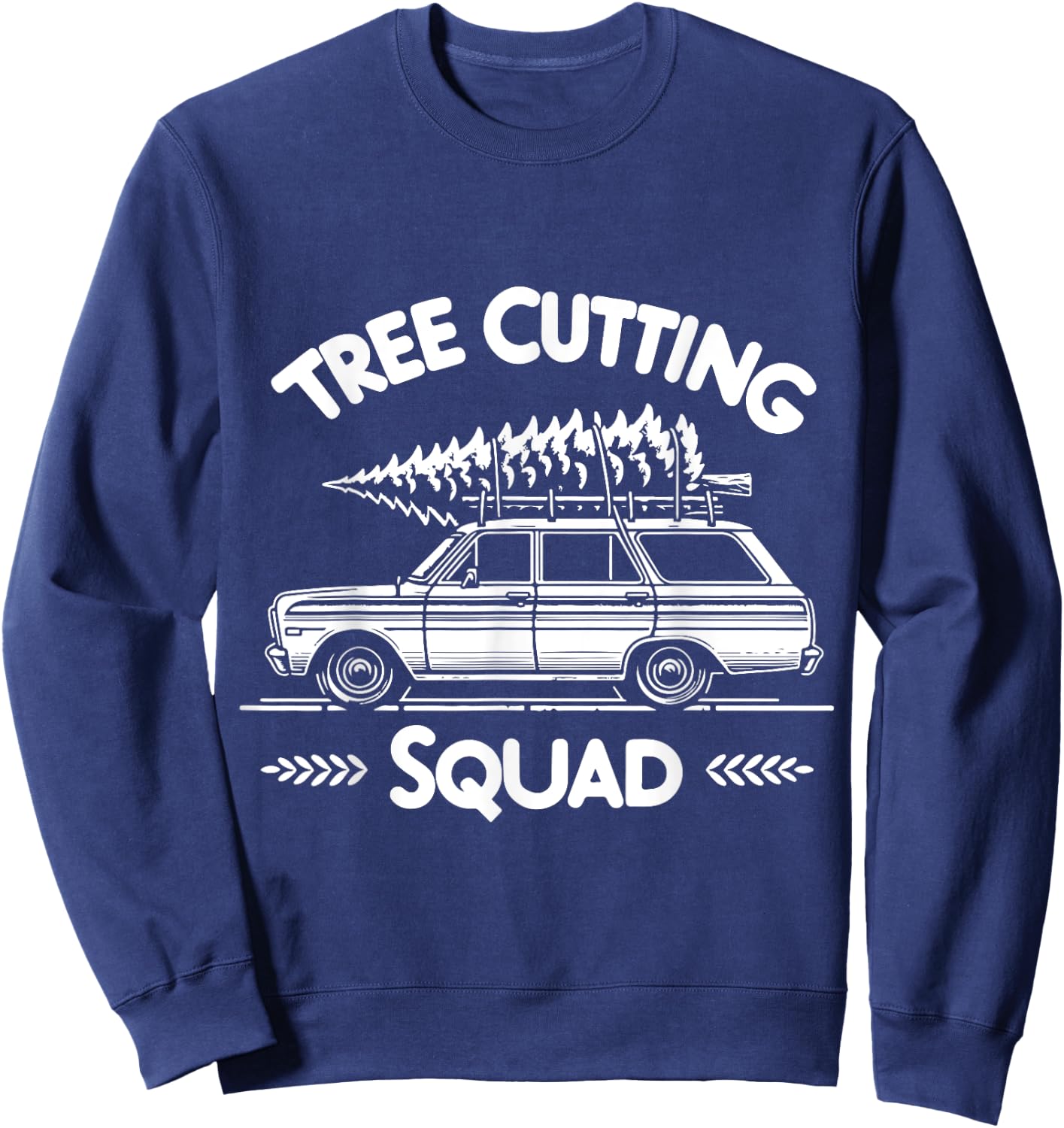 Christmas Tree Cutting Squad Retro Sweatshirt - Sweatshirt | Navy
