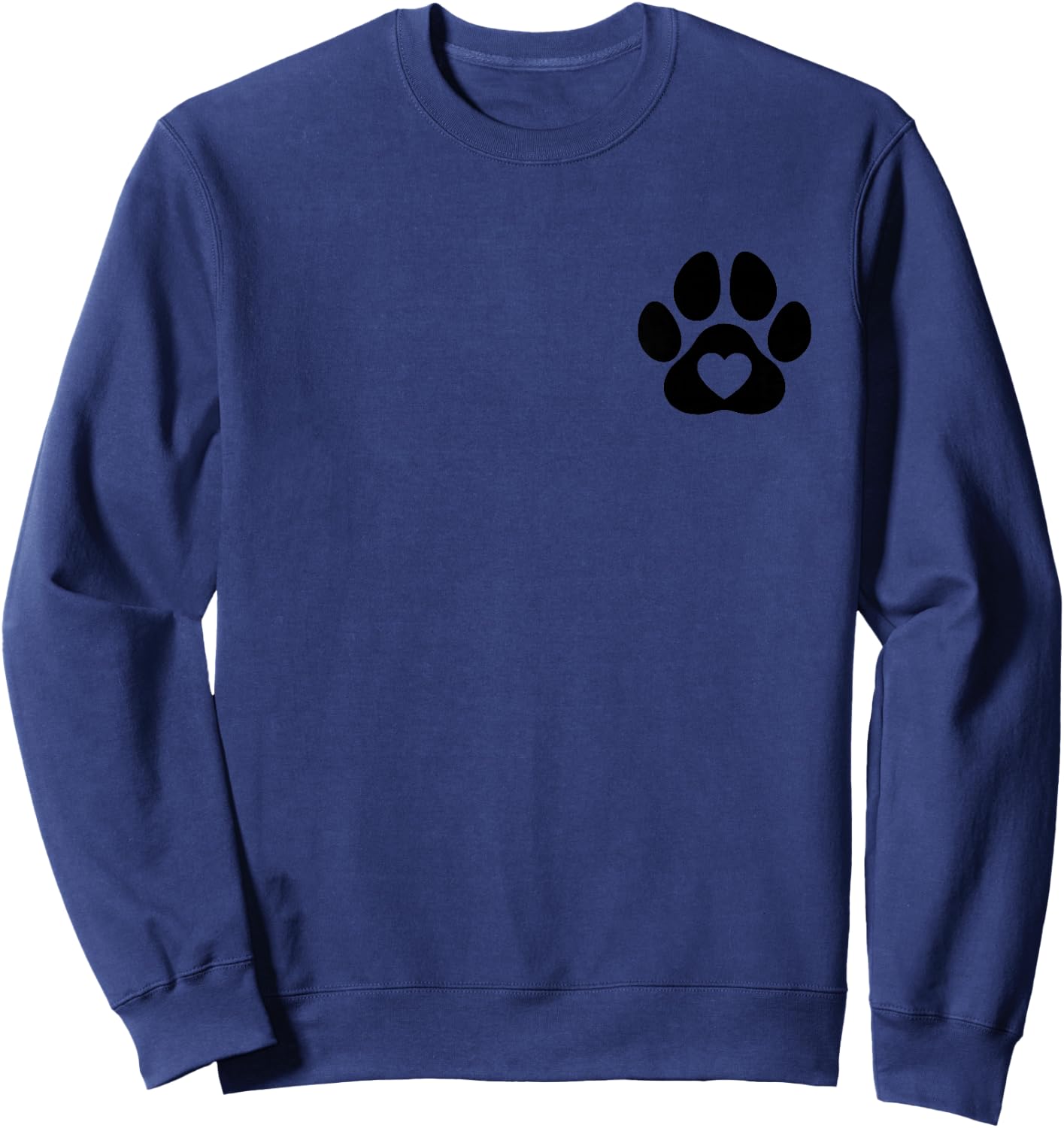 Minimalist Paw Heart Dog Love, Dogs Lovers Dog dad Dog mom Sweatshirt - Sweatshirt | Navy