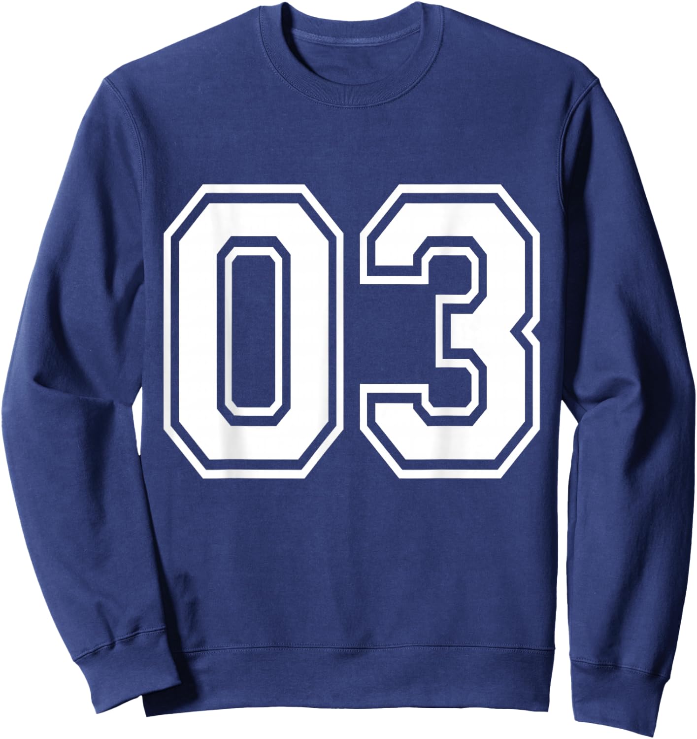 Number 03 Varsity Sports Team Jersey 3rd Birthday 3 Years Sweatshirt - Sweatshirt | Navy