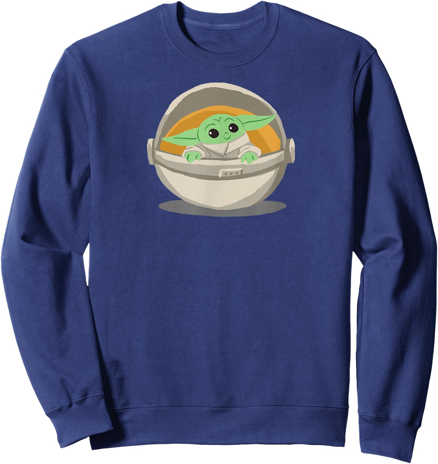 Amazon Essentials Men's Mandalorian The Child Grogu Pram , Dark Blue, Small Sweatshirt - Sweatshirt | Navy