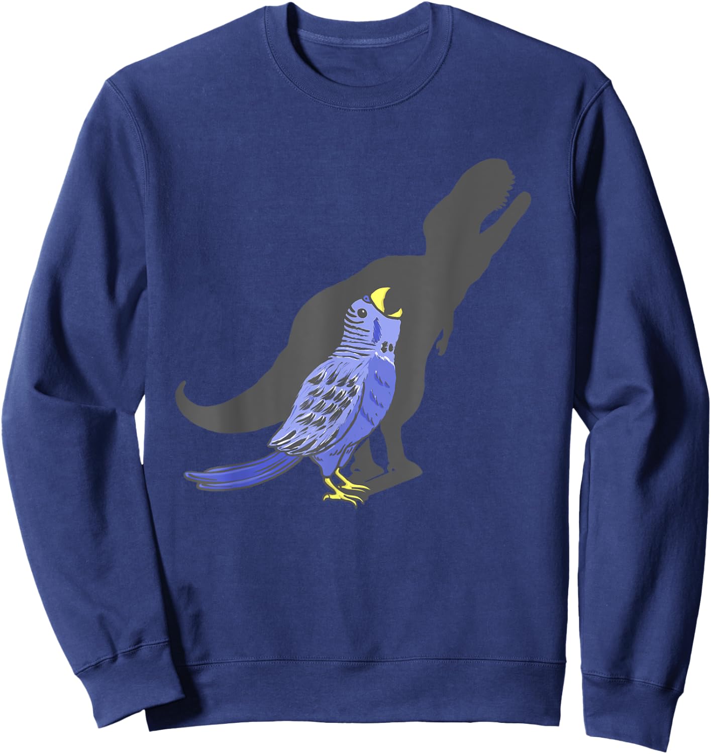 T-Rex Shadow - Funny Parakeet Budgie Budgerigar Bird Lover Sweatshirt - Sweatshirt | Navy