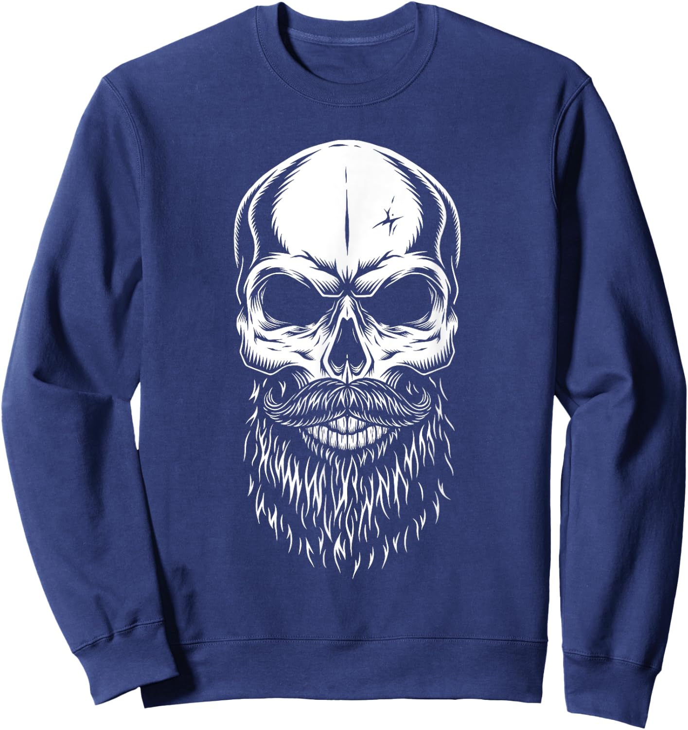 Bearded Skull Lazy Halloween Costume Cool Skeleton Beard Sweatshirt - Sweatshirt | Navy