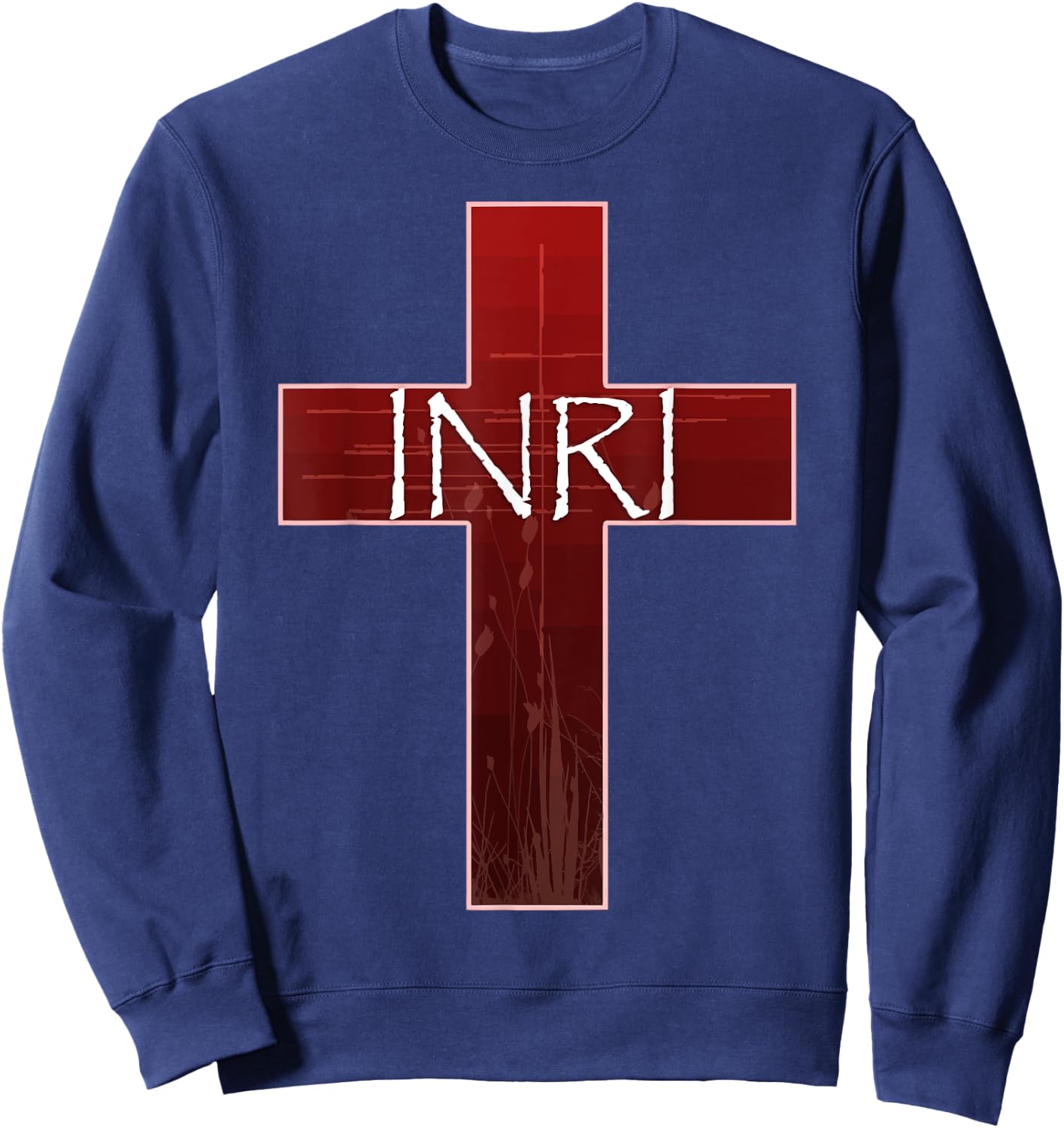 INRI Cross Crucifix Jesus Catholic Easter King of Jews Latin Sweatshirt - Sweatshirt | Navy