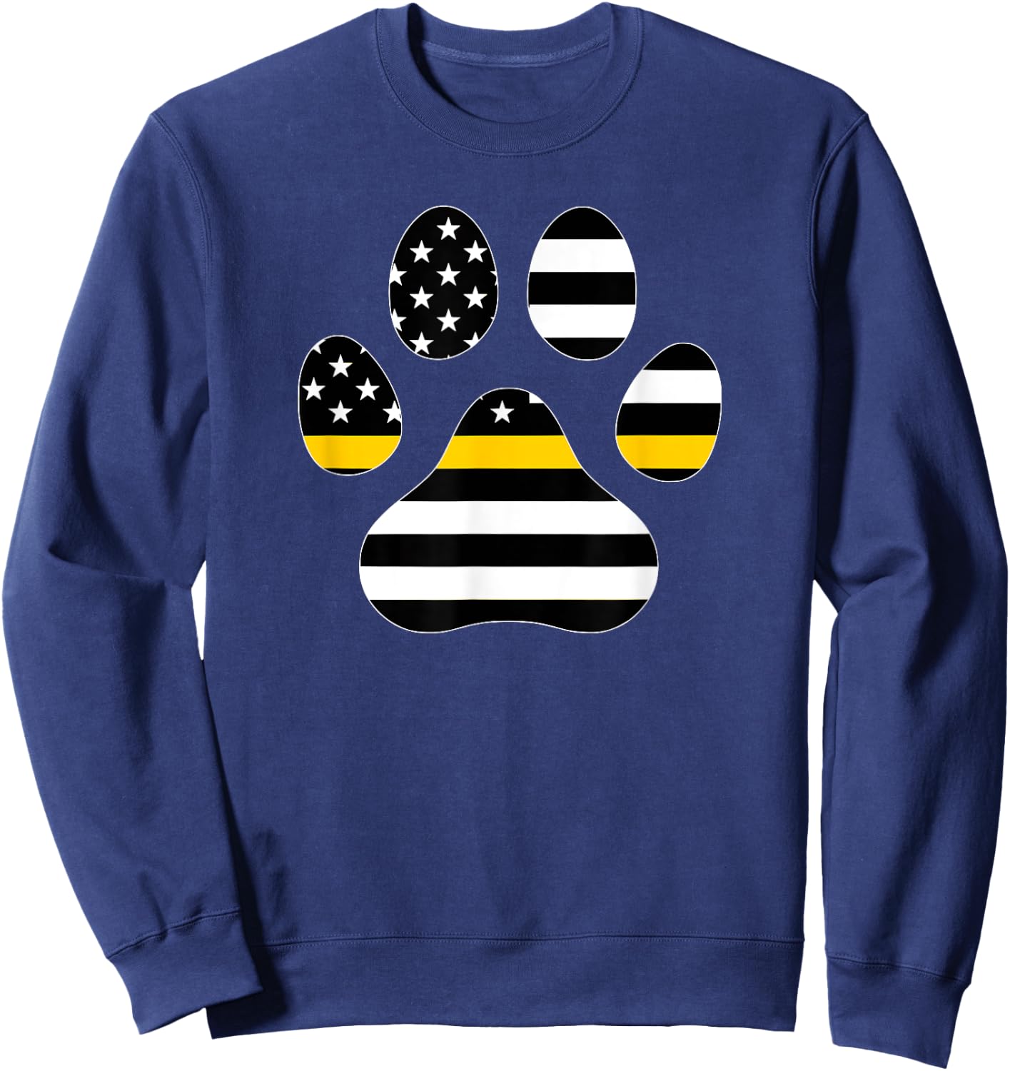 911 Police Dispatcher Thin Gold Line Flag for Animal Lover Sweatshirt - Sweatshirt | Navy
