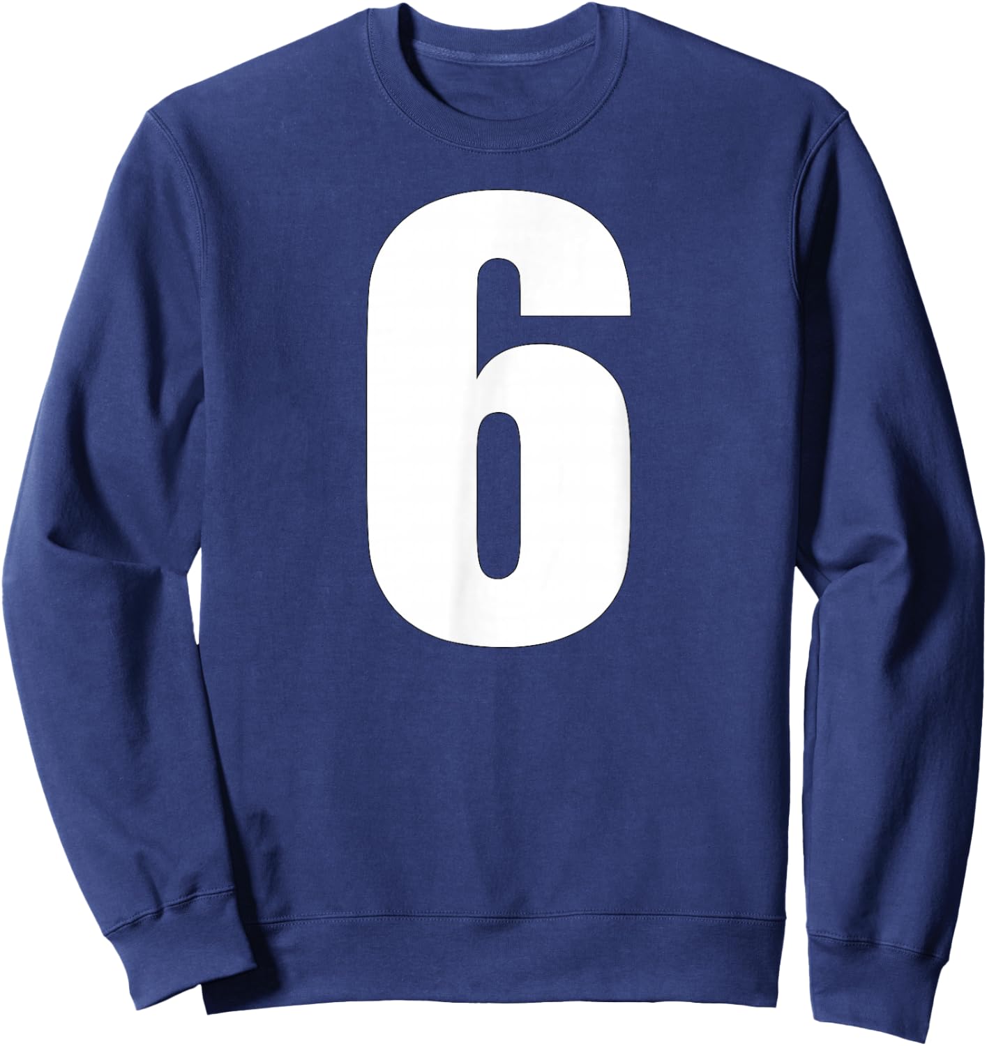 Number Six Numeral 6 Plain White Numbers Sweatshirt - Sweatshirt | Navy