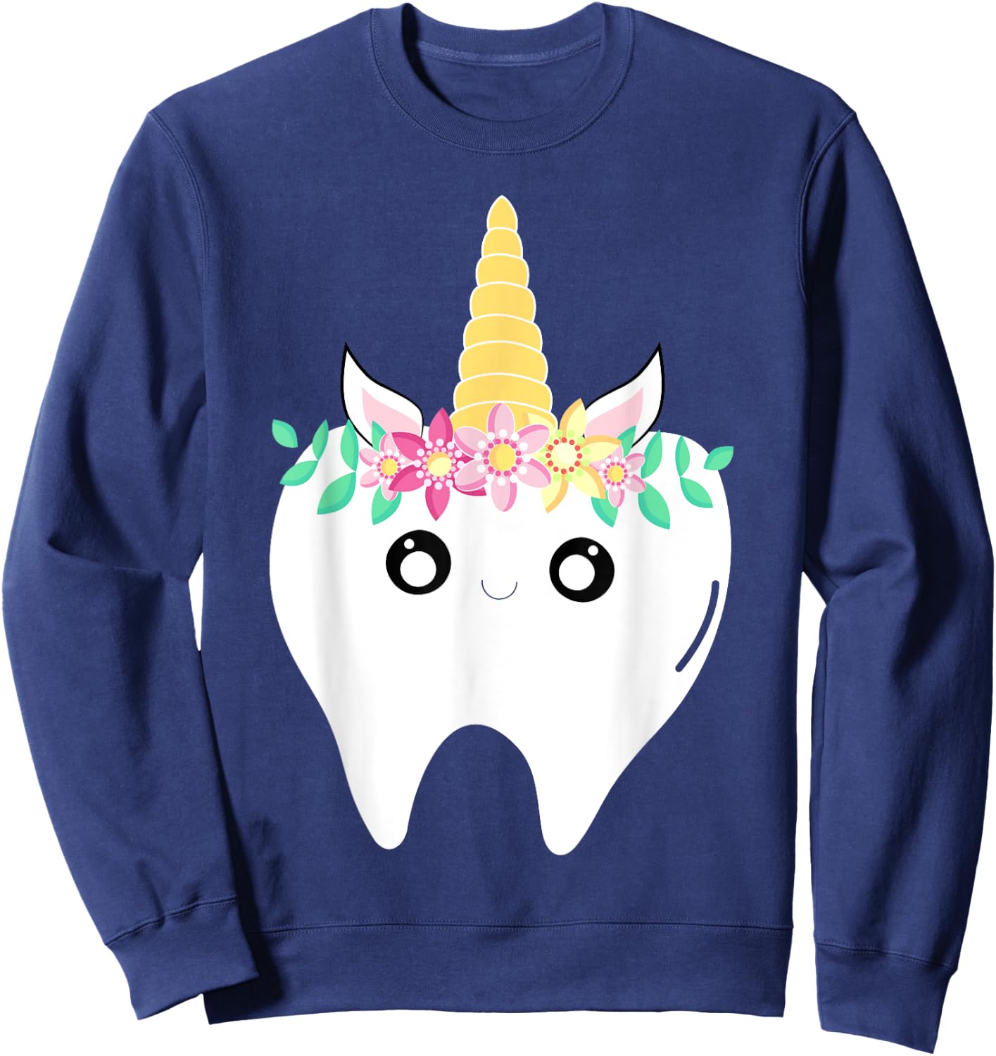 Unicorn Tooth Dentist Lost First Tooth Kawaii Fairy Tooth Sweatshirt - Sweatshirt | Navy