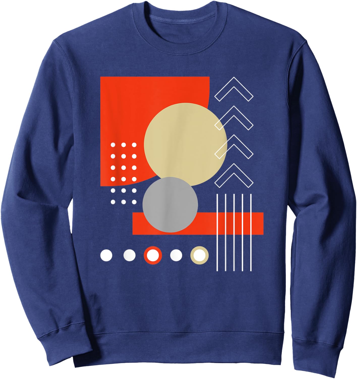 Geometric Shapes Abstract Modern Art Design Vintage Retro Sweatshirt - Sweatshirt | Navy