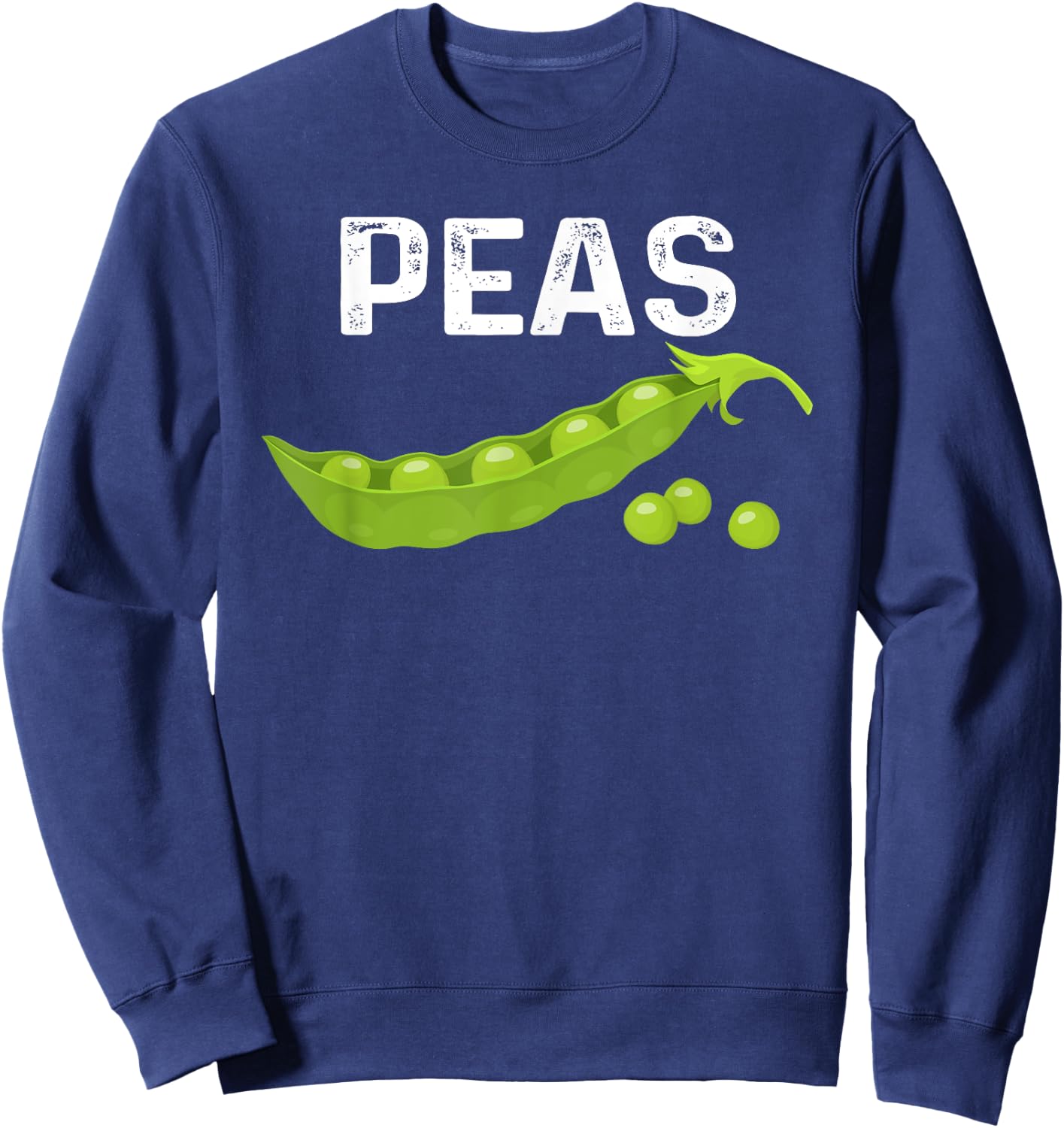 I Love Peas Funny Peas Halloween Costume For Vegetable Lover Sweatshirt - Sweatshirt | Navy