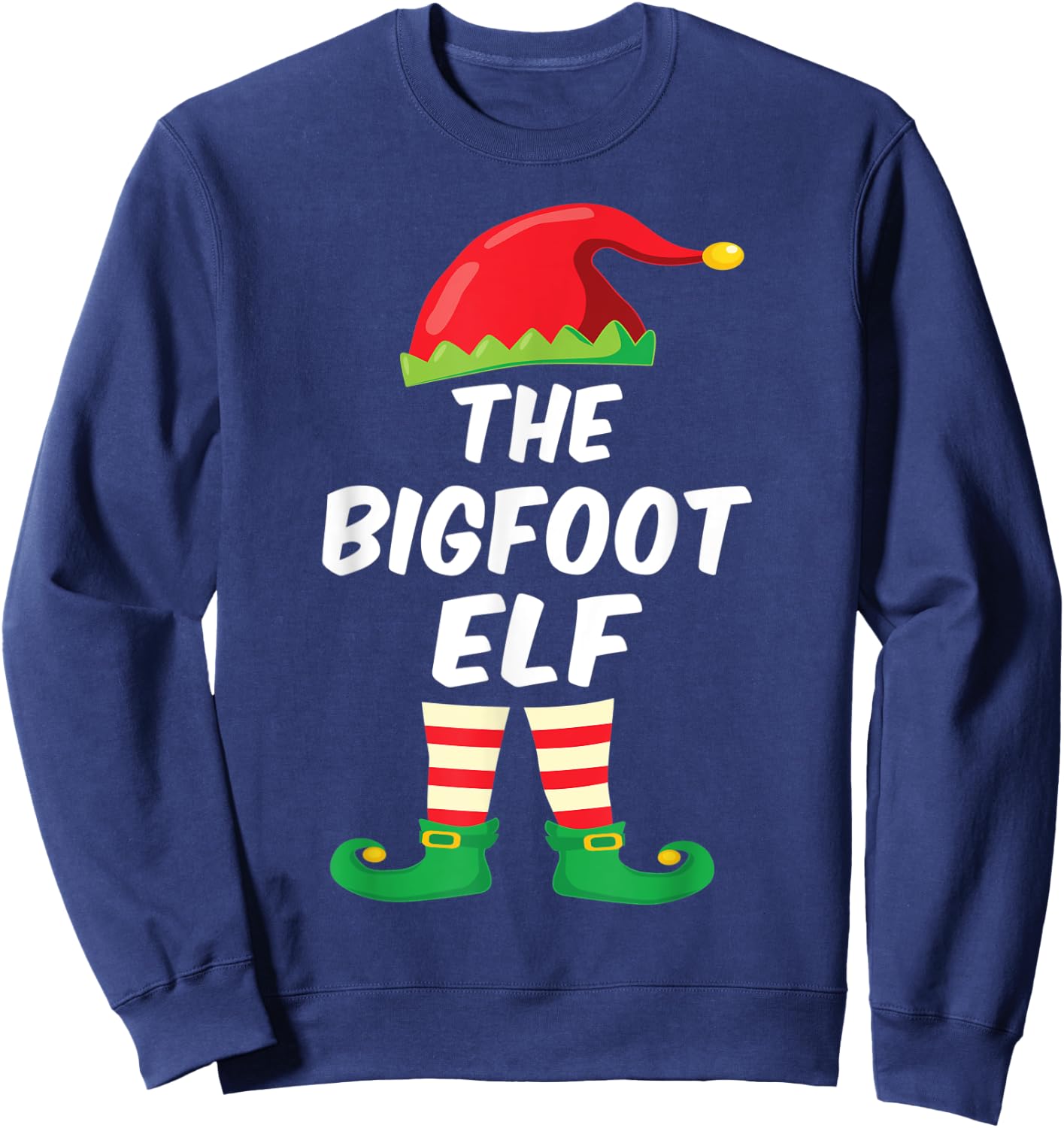 The Bigfoot Elf Family Matching Funny Christmas Costume Sweatshirt - Sweatshirt | Navy