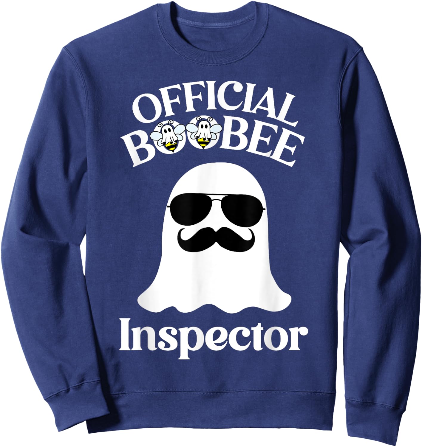 Boo-Bee Inspector Lazy DIY Halloween Costume Funny Ghost Sweatshirt - Sweatshirt | Navy