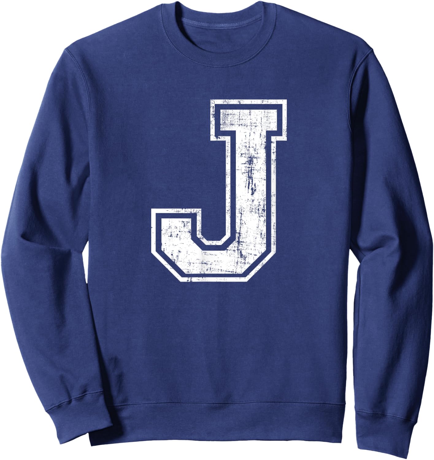 Letter J Uppercase Alphabet Initial School College Varsity Sweatshirt - Sweatshirt | Navy