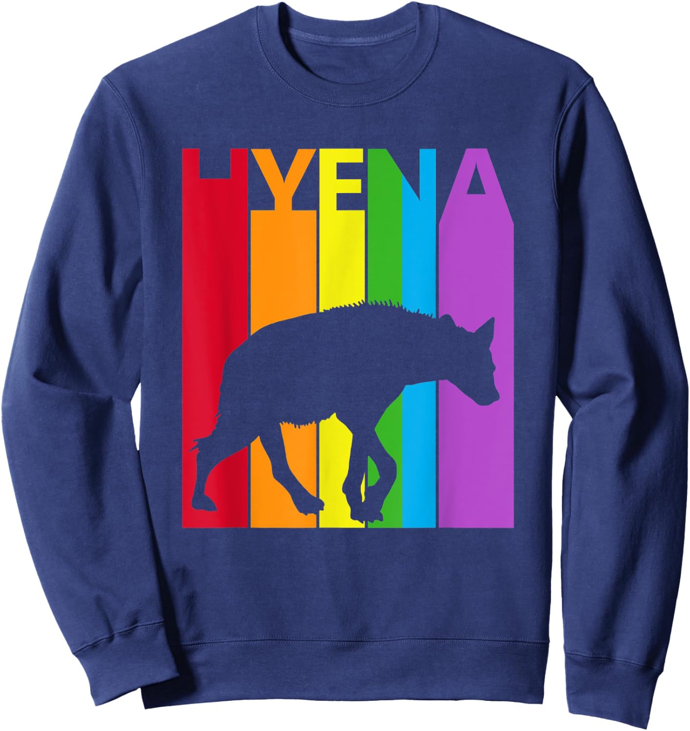 Cute Rainbow Hyena animal Lover Sweatshirt - Sweatshirt | Navy