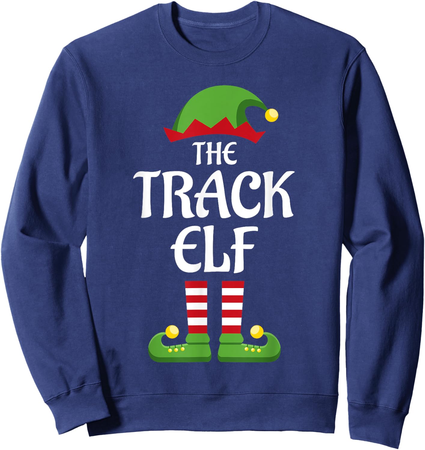 Track Elf Family Matching Group Christmas Running Sweatshirt - Sweatshirt | Navy