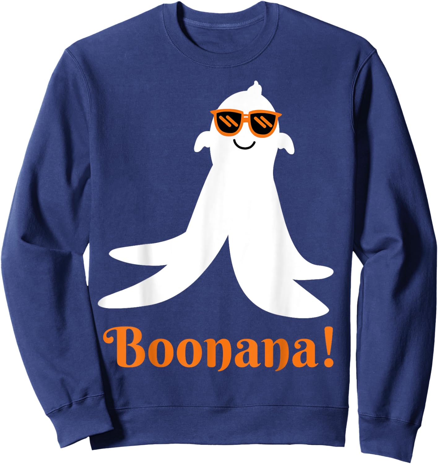 Boonana Boo-Nana Funny Halloween Costume Ghost Banana Puns Sweatshirt - Sweatshirt | Navy
