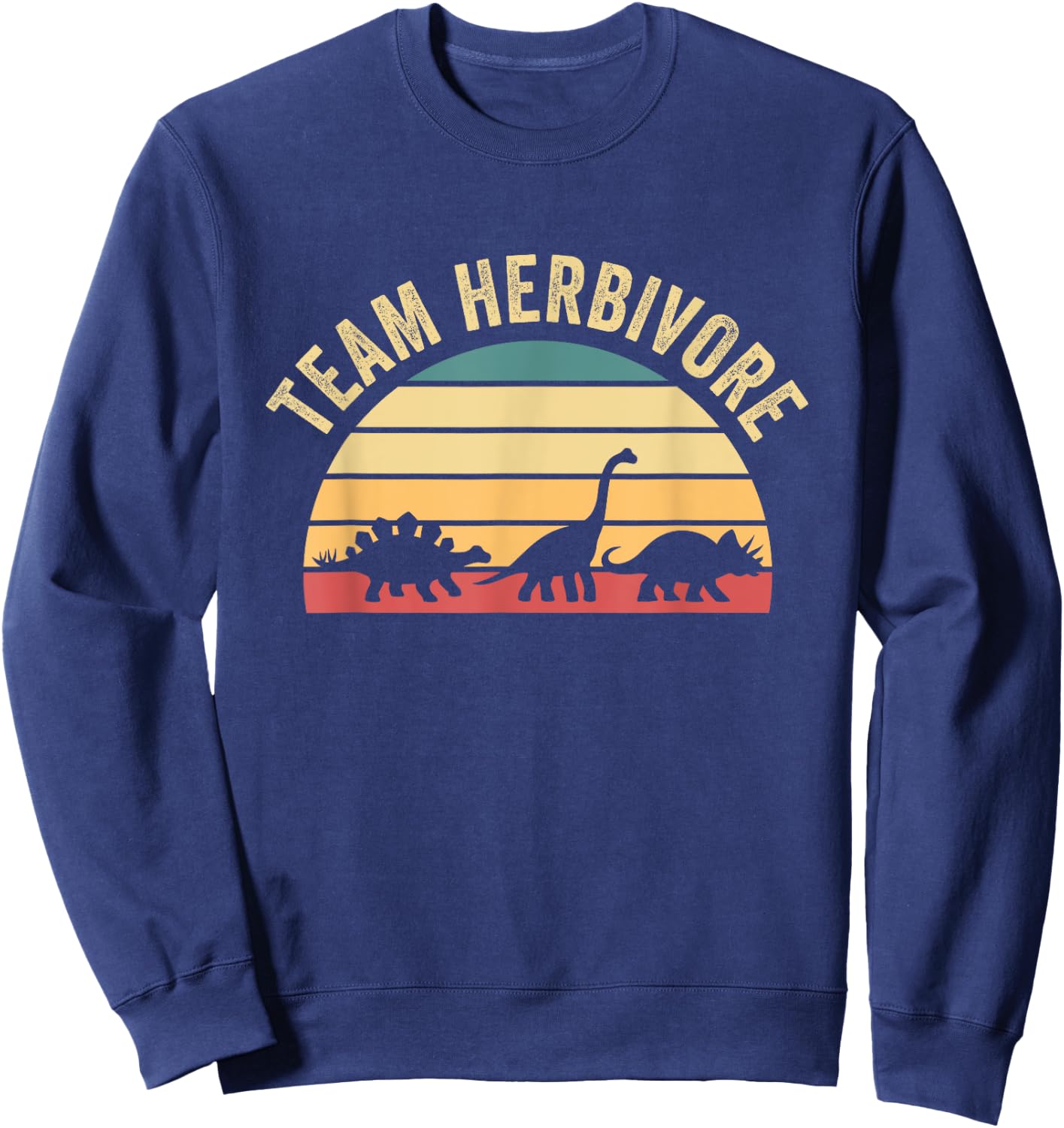 Team Herbivore Cute Dinosaur Sweatshirt - Sweatshirt | Navy