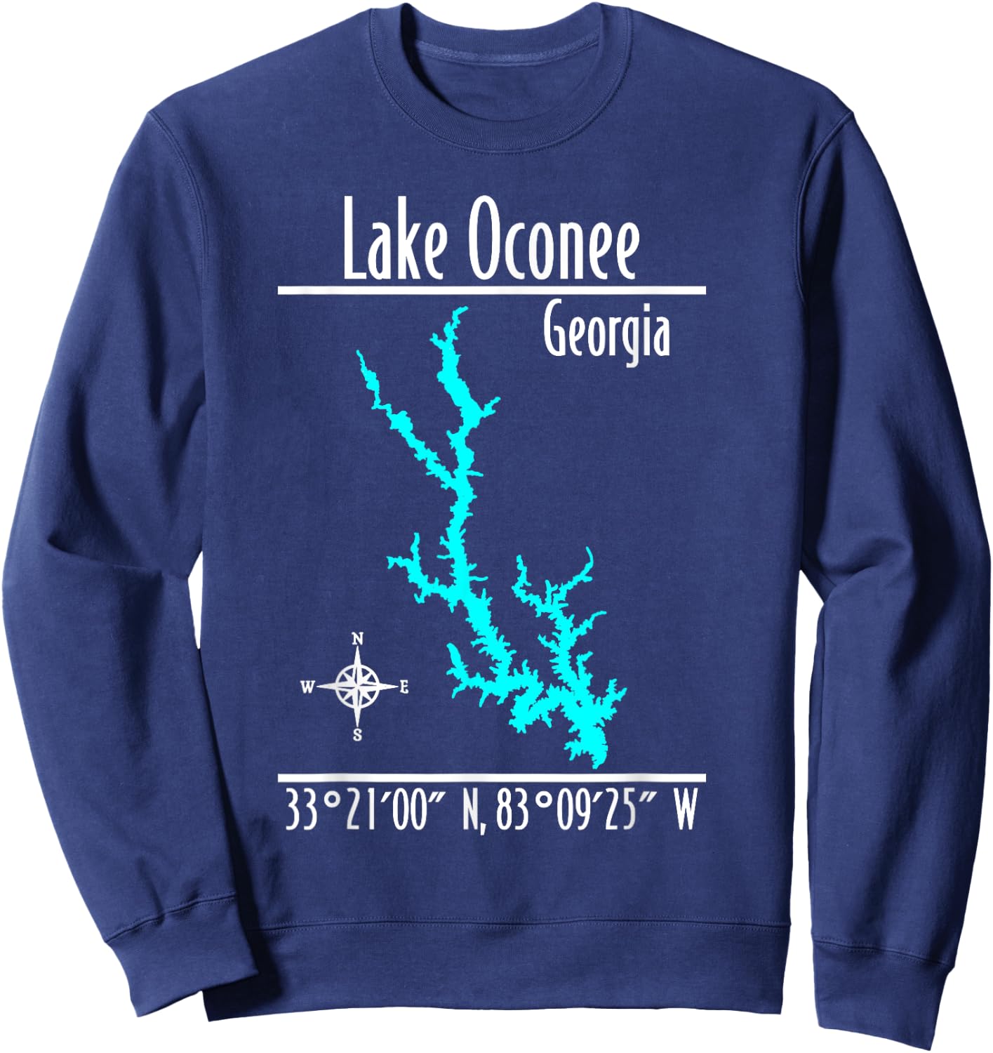 Modern Lake Oconee - Georgia Sweatshirt - Sweatshirt | Navy