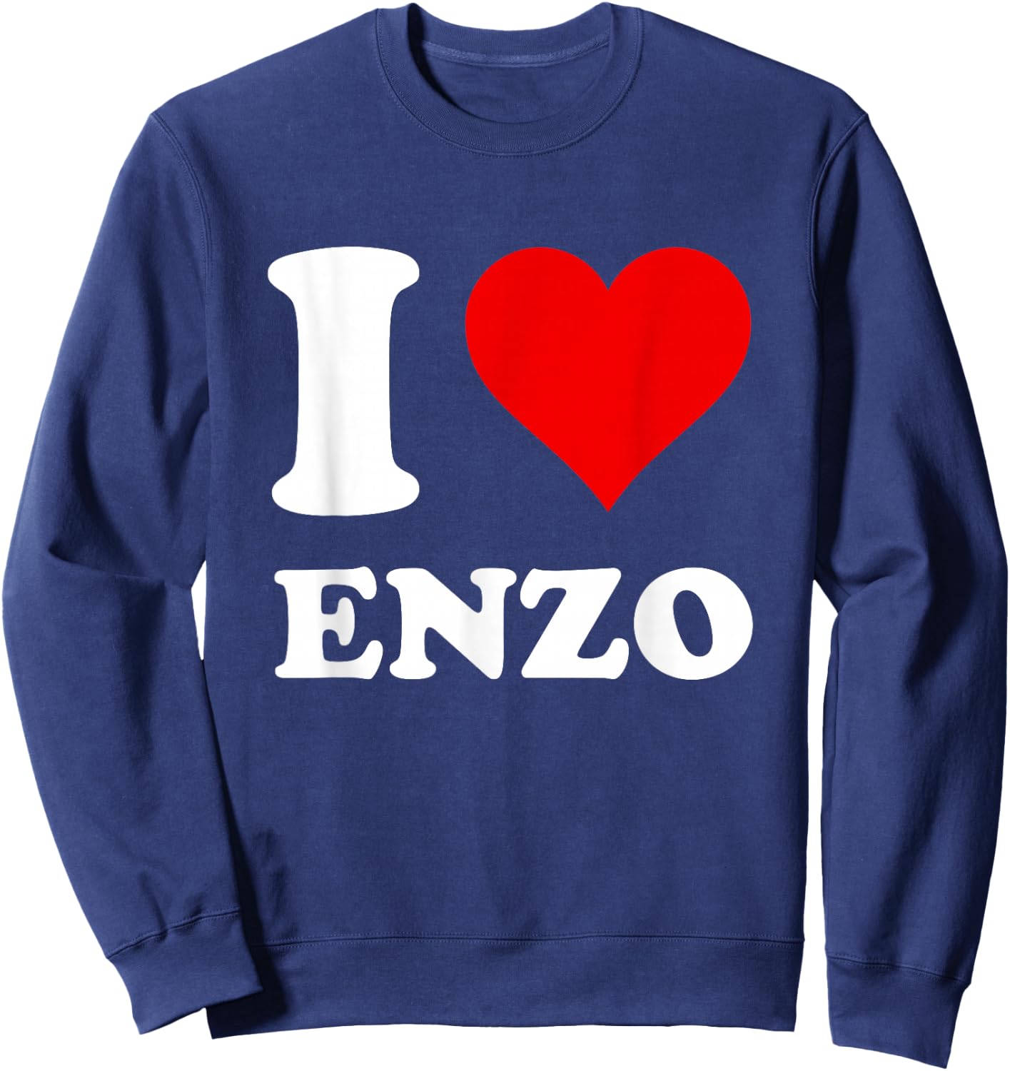 I Heart Enzo I Love Enzo , Women's Vacation , Black, Small, Short Sleeve, , Classic Fit, Cotton Blend Sweatshirt - Sweatshirt | Navy