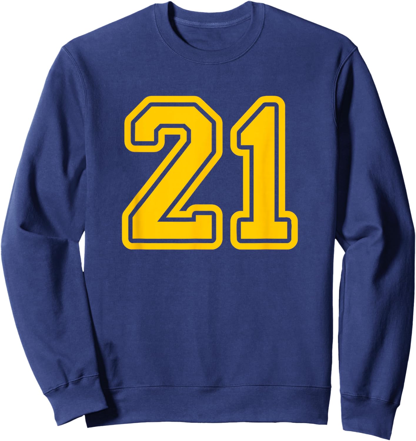 Number #21 Yellow Sport Number 21 Sweatshirt - Sweatshirt | Navy