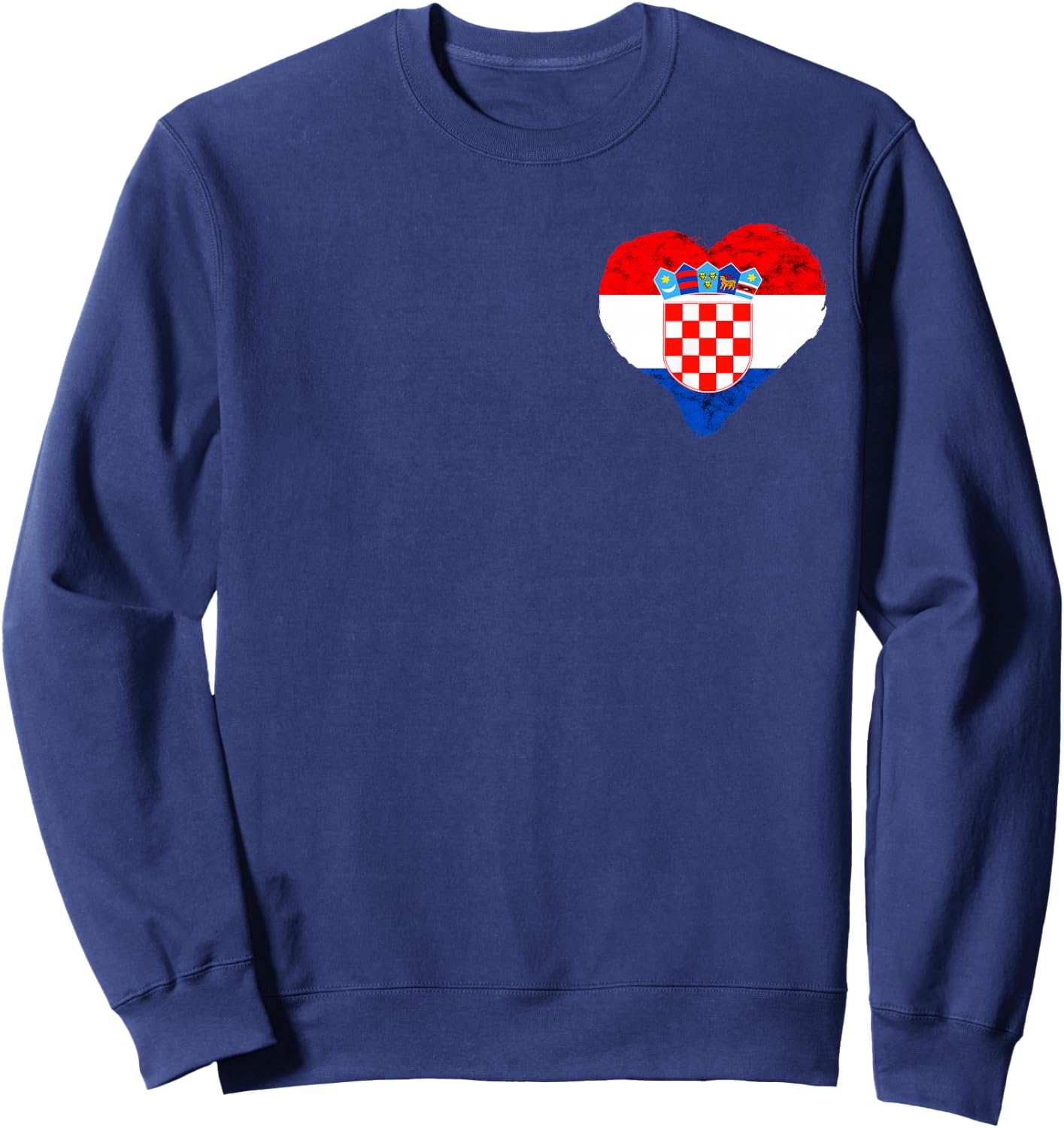 Croatia Heart Croatian Flag Emblem Croatian Roots Hrvatska Sweatshirt - Sweatshirt | Navy