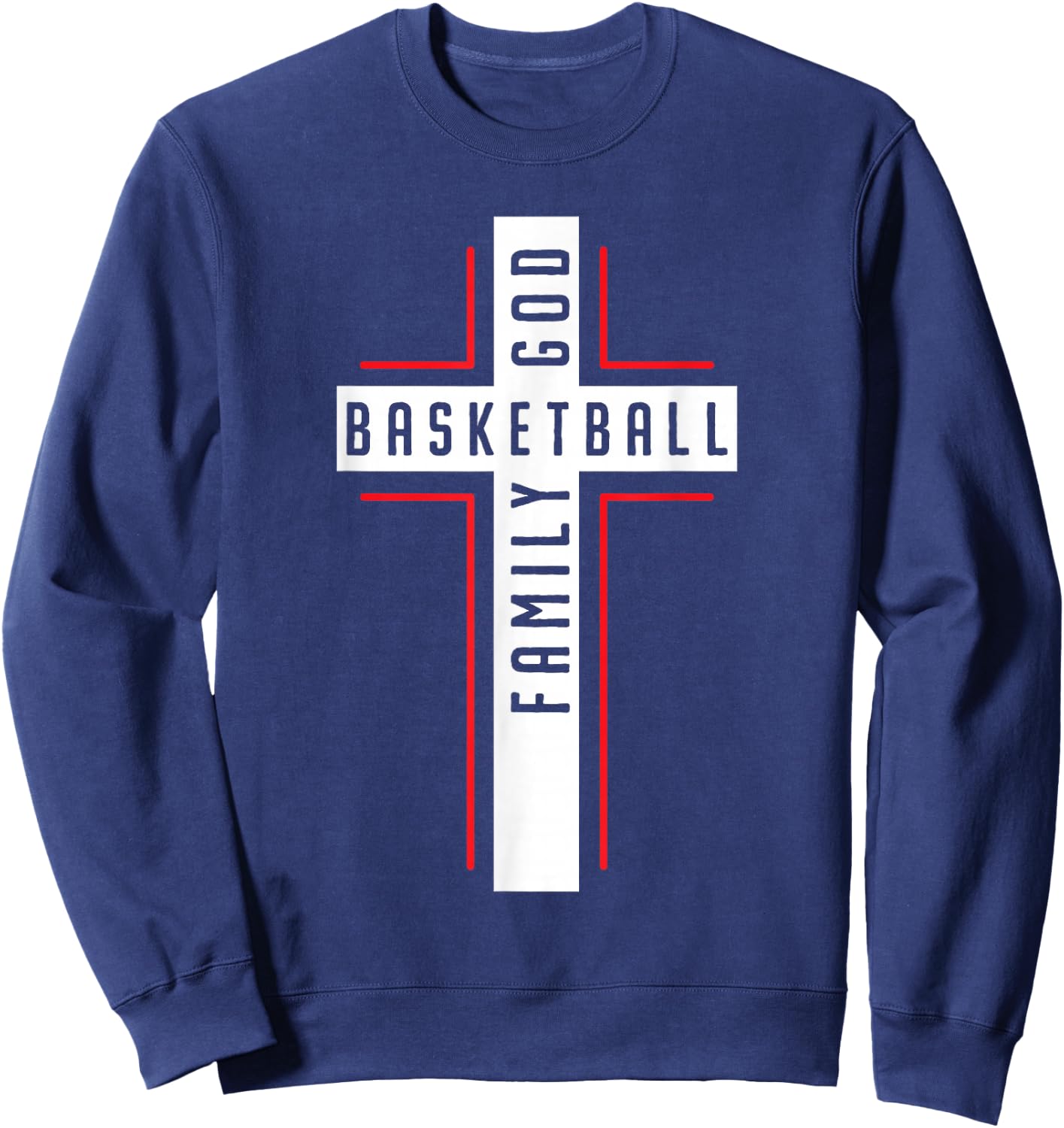 Basketball And Jesus Christ Christian Believer Hooper Sweatshirt - Sweatshirt | Navy