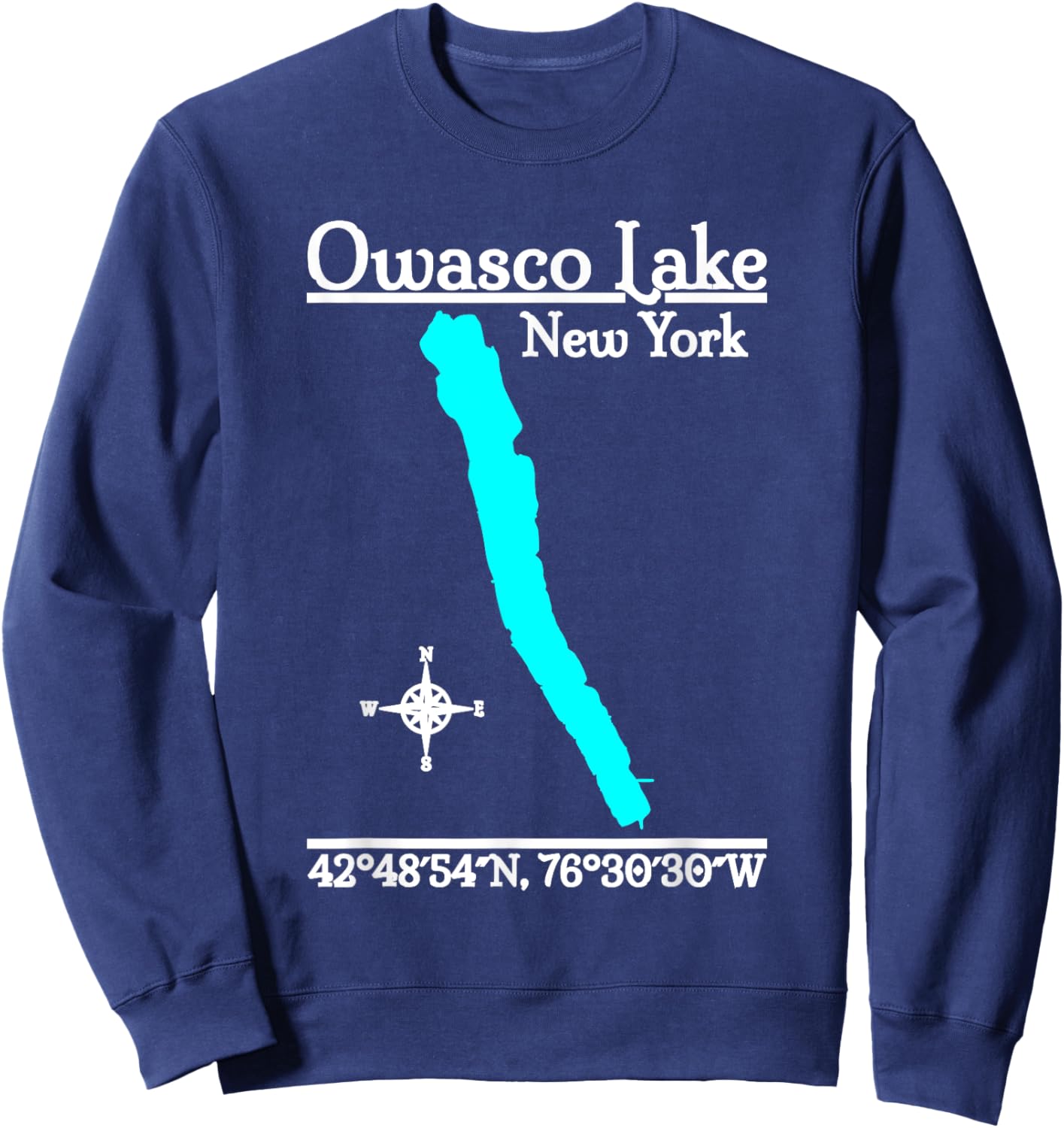 Owasco Lake, New York Sweatshirt - Sweatshirt | Navy