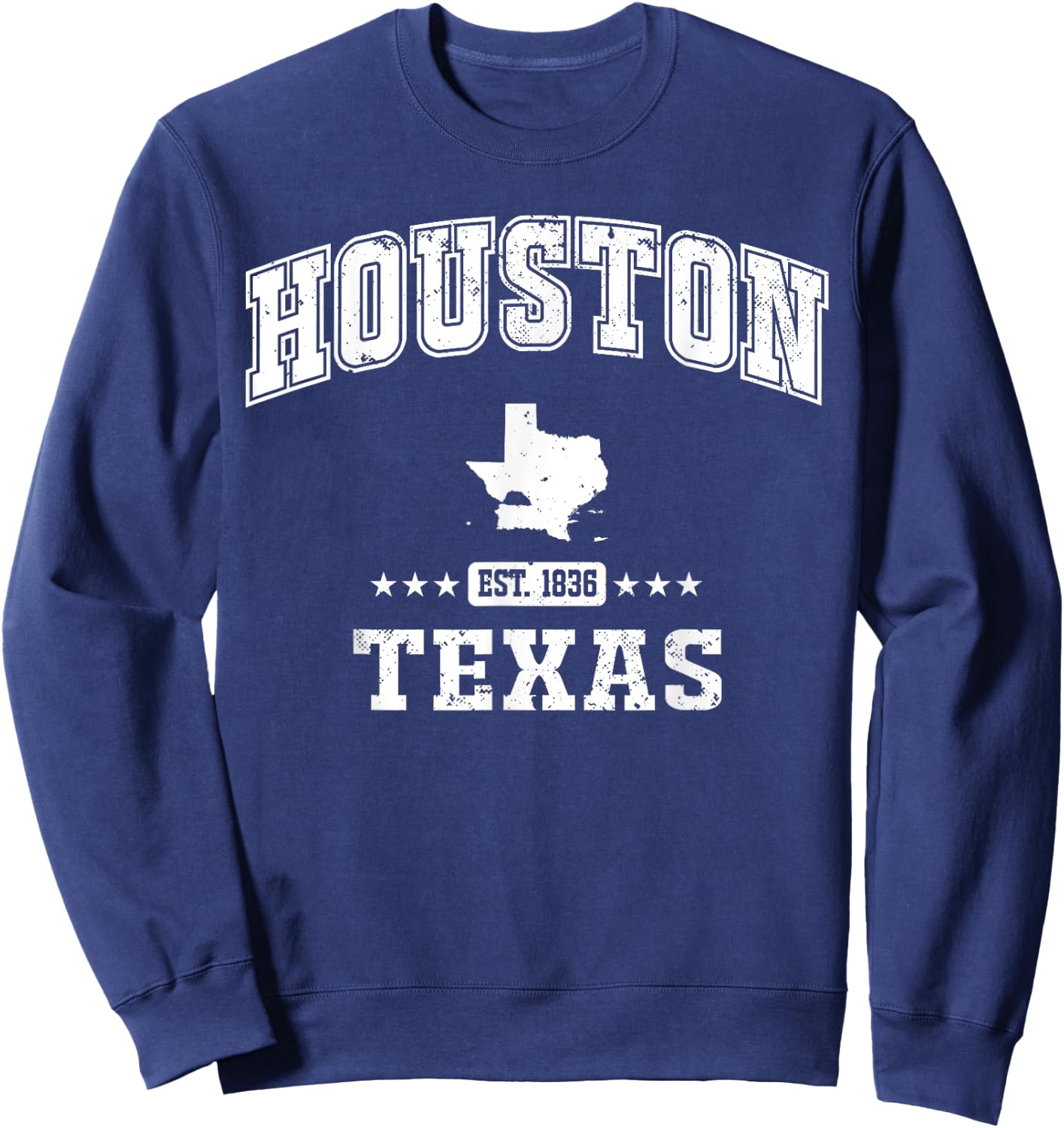 Houston Texas TX Vintage Sports Athletic Sweatshirt - Sweatshirt | Navy