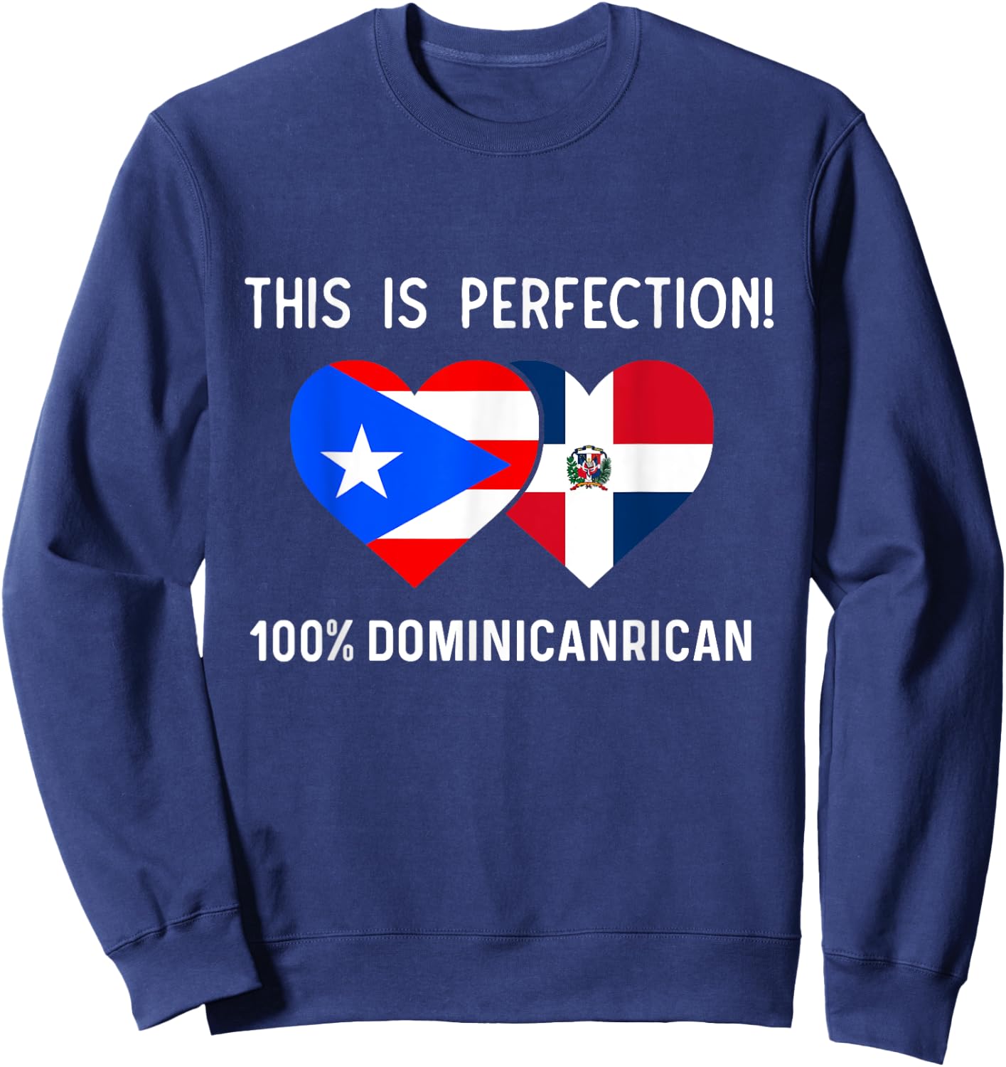 Half Puerto Rican Half Dominican Flag Boris Domis PR RD Sweatshirt - Sweatshirt | Navy