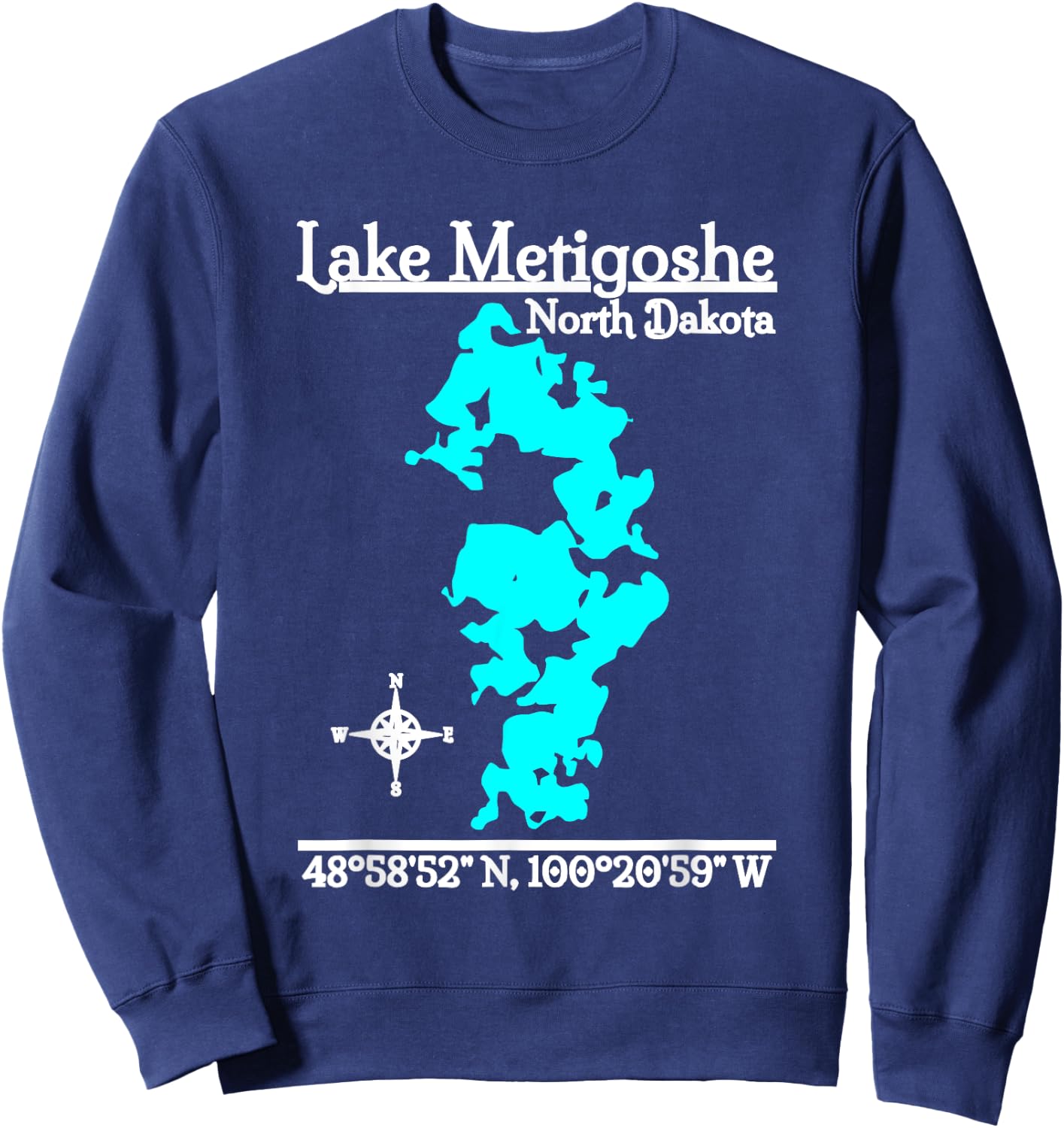 Lake Metigoshe, North Dakota Sweatshirt - Sweatshirt | Navy