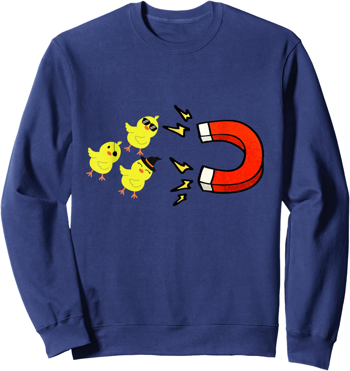 Chicks With Magnet Funny Halloween Chick Magnet Valentine's Sweatshirt - Sweatshirt | Navy