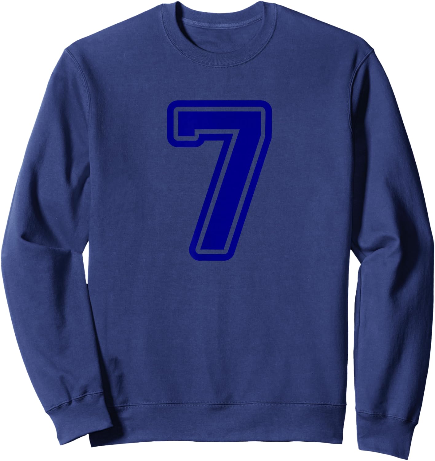 Number #7 Blue Sport Varsity Number 7 Sweatshirt - Sweatshirt | Navy