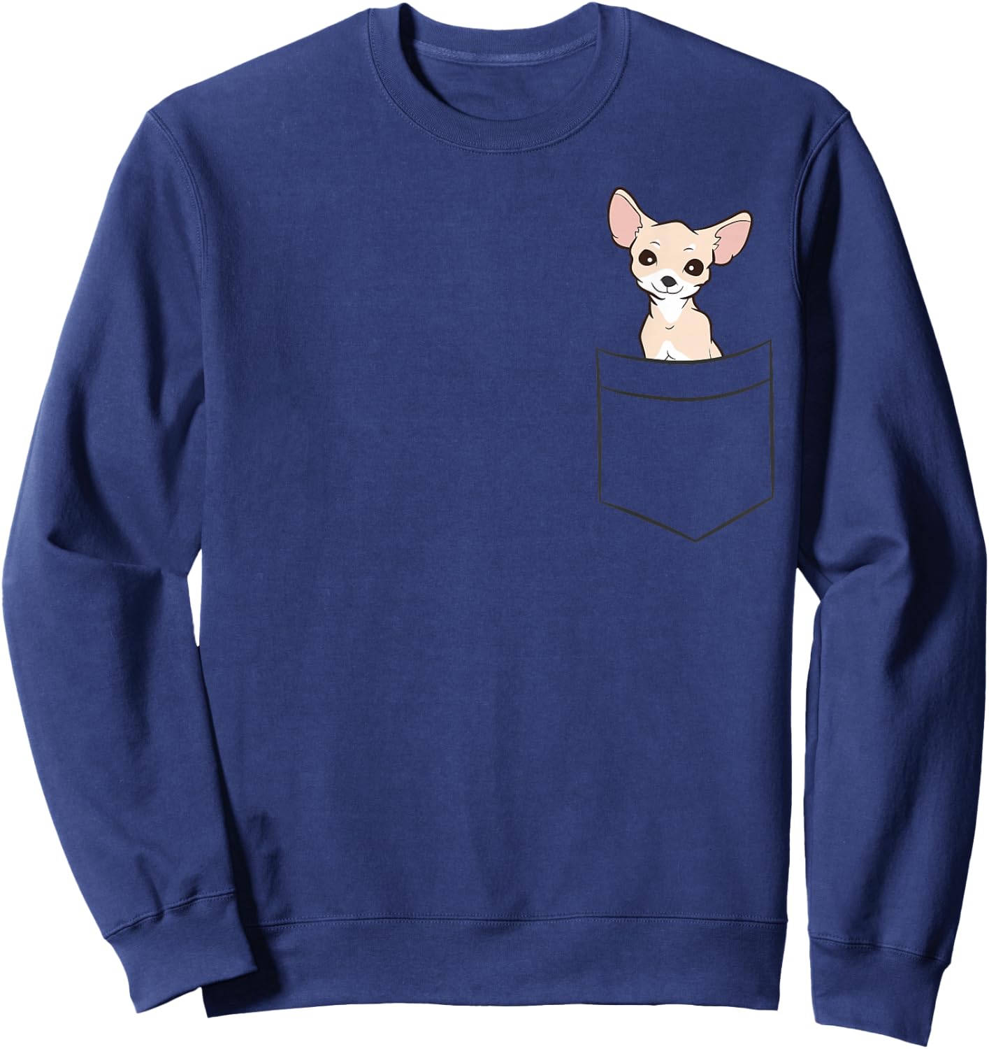 Chihuahua In a Pocket Cute Pocket Chihuahua Dog Sweatshirt - Sweatshirt | Navy