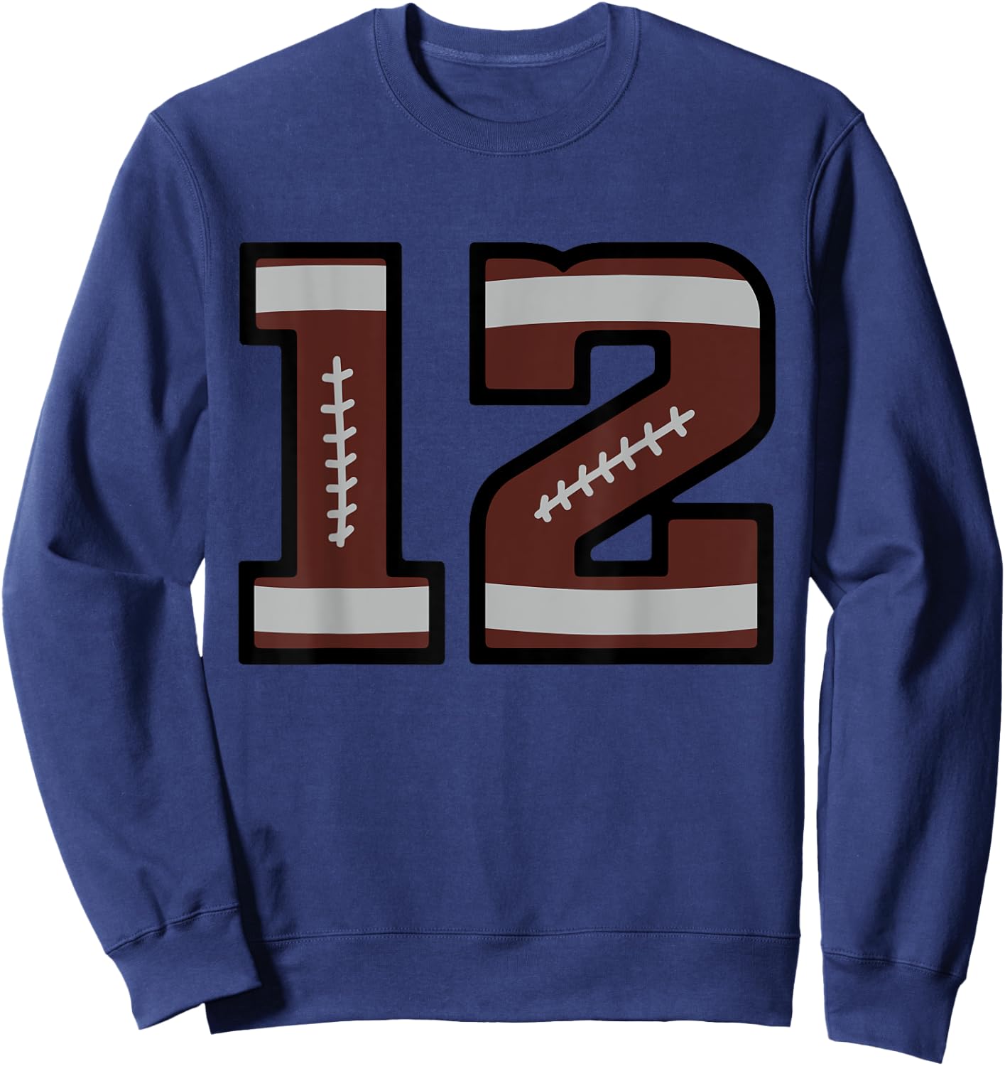 Football Number #12 Sweatshirt - Sweatshirt | Navy