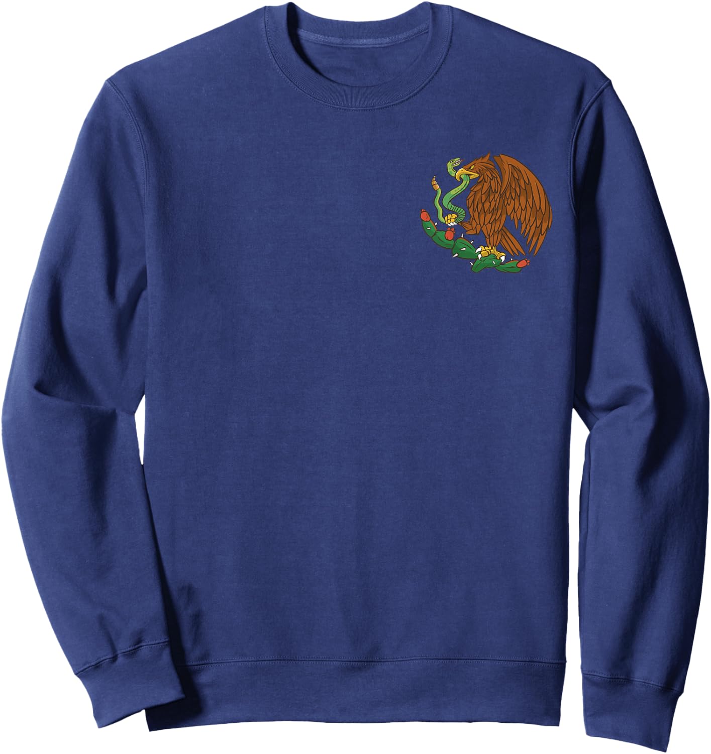 Eagle Emblem Mexico Mexican Flag Cinco De Mayo Mexican Roots Sweatshirt - Sweatshirt | Navy