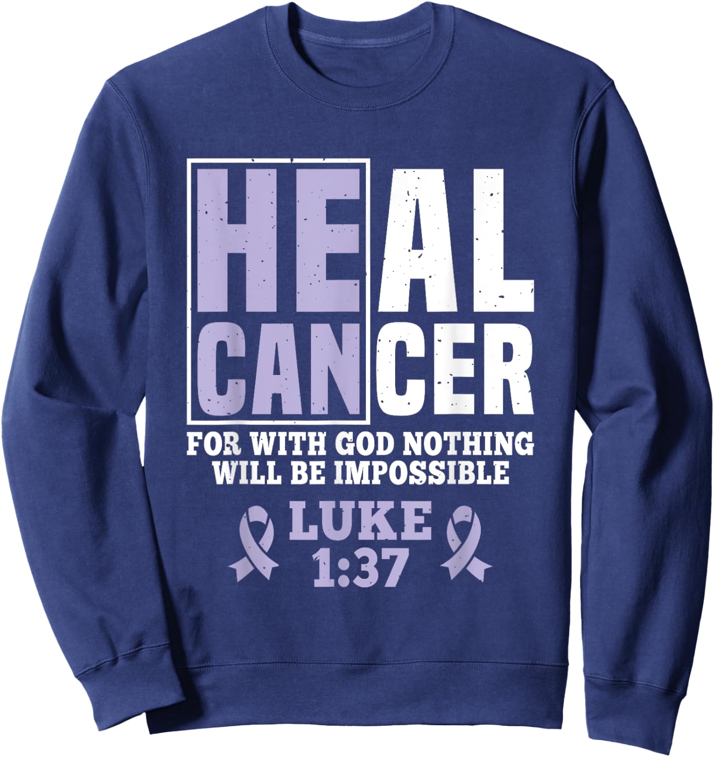 My God is Stronger Than Esophageal Cancer Survivor Sweatshirt - Sweatshirt | Navy