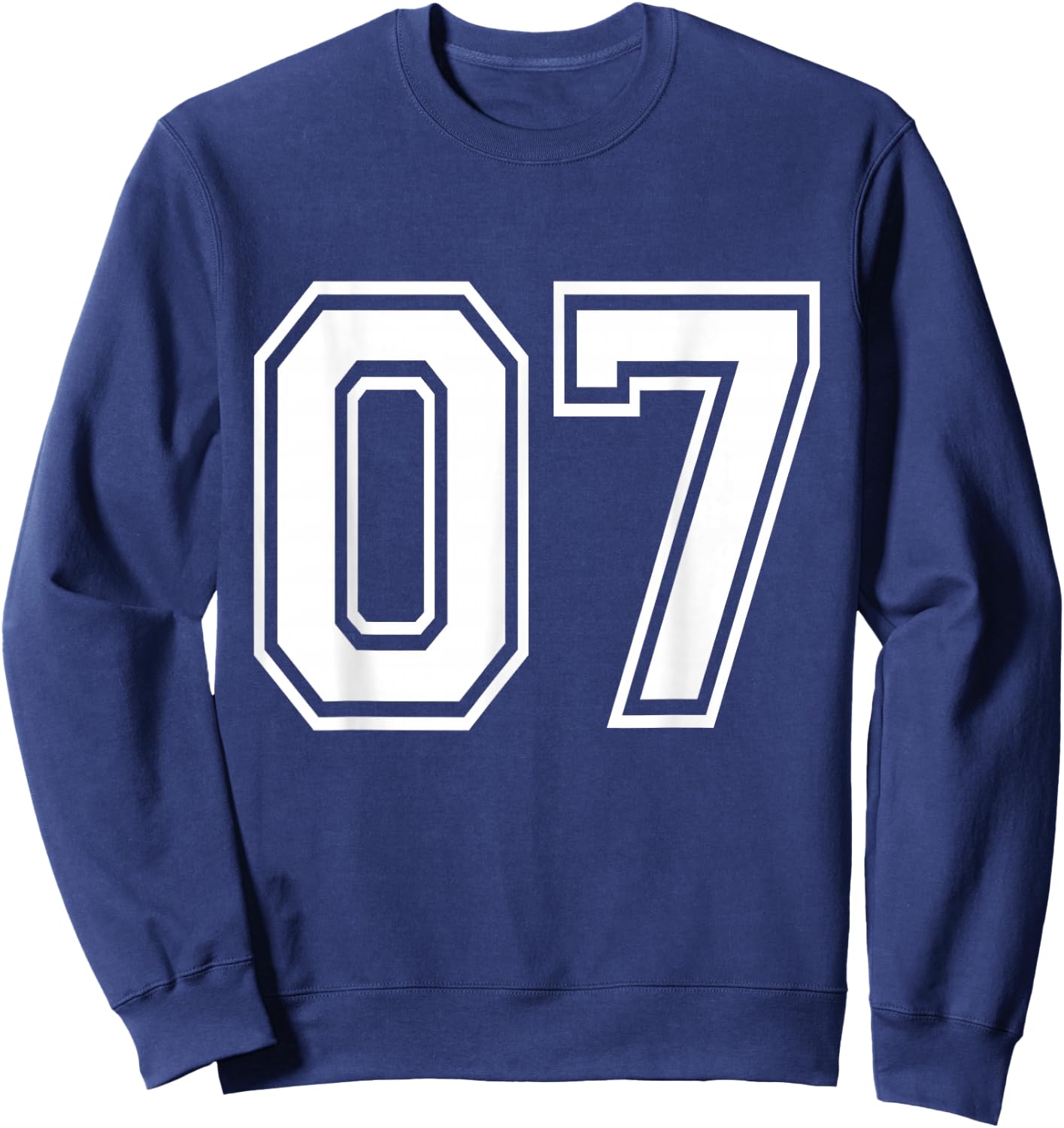 Number 07 Varsity Sports Team Jersey 7th Birthday 7 Years Sweatshirt - Sweatshirt | Navy