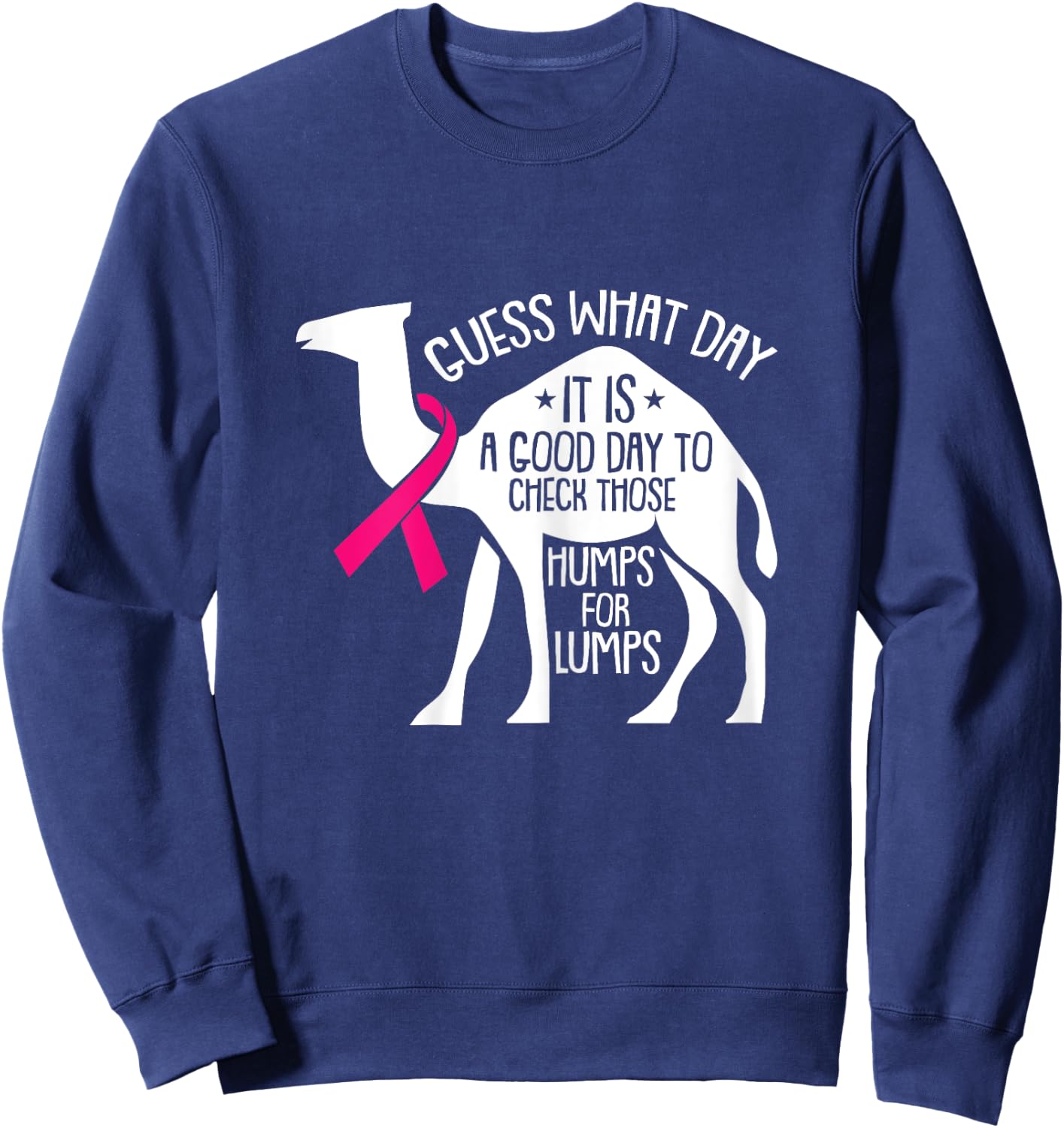 Check Those Humps Lumps Breast Cancer Awareness Warrior Sweatshirt - Sweatshirt | Navy